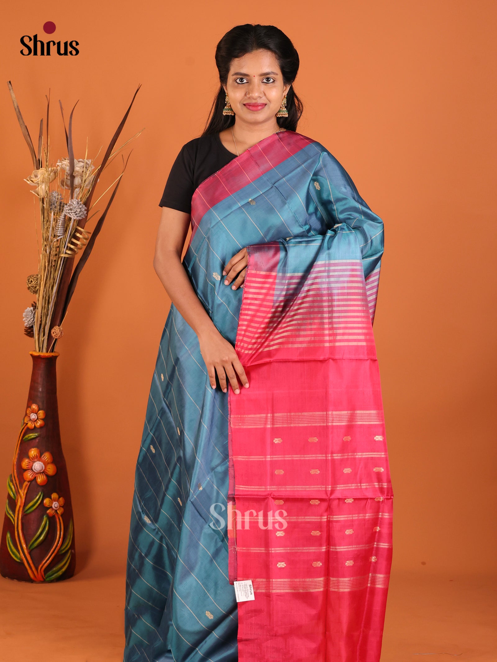DHS29499 - Banana Pith without blouse Saree - Shop on Shrus.com