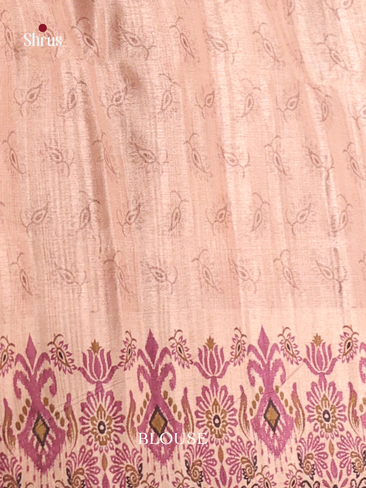 Purple & Cream - Moonga Silk Saree