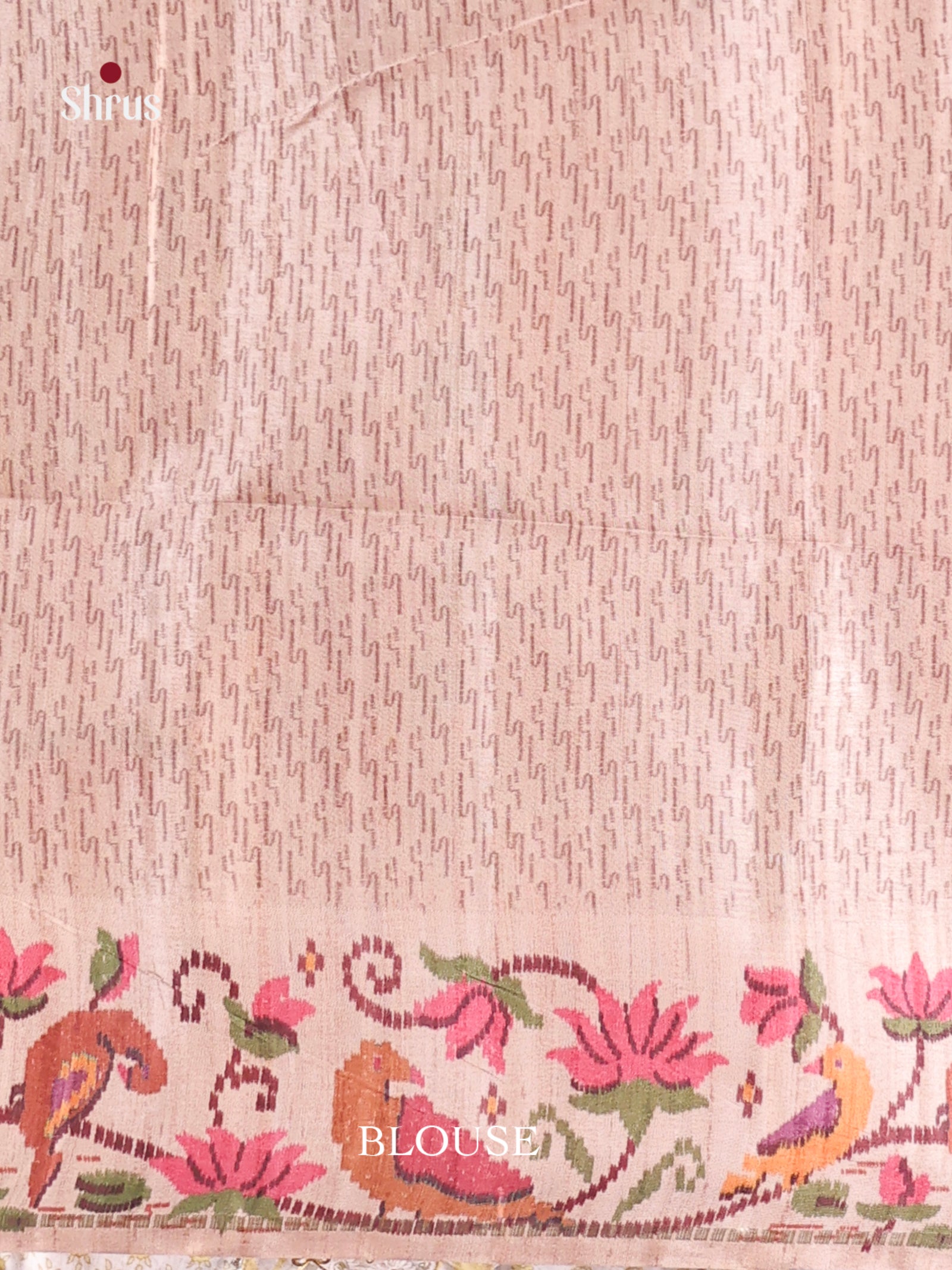 Mehandi & Cream - Moonga Silk Saree