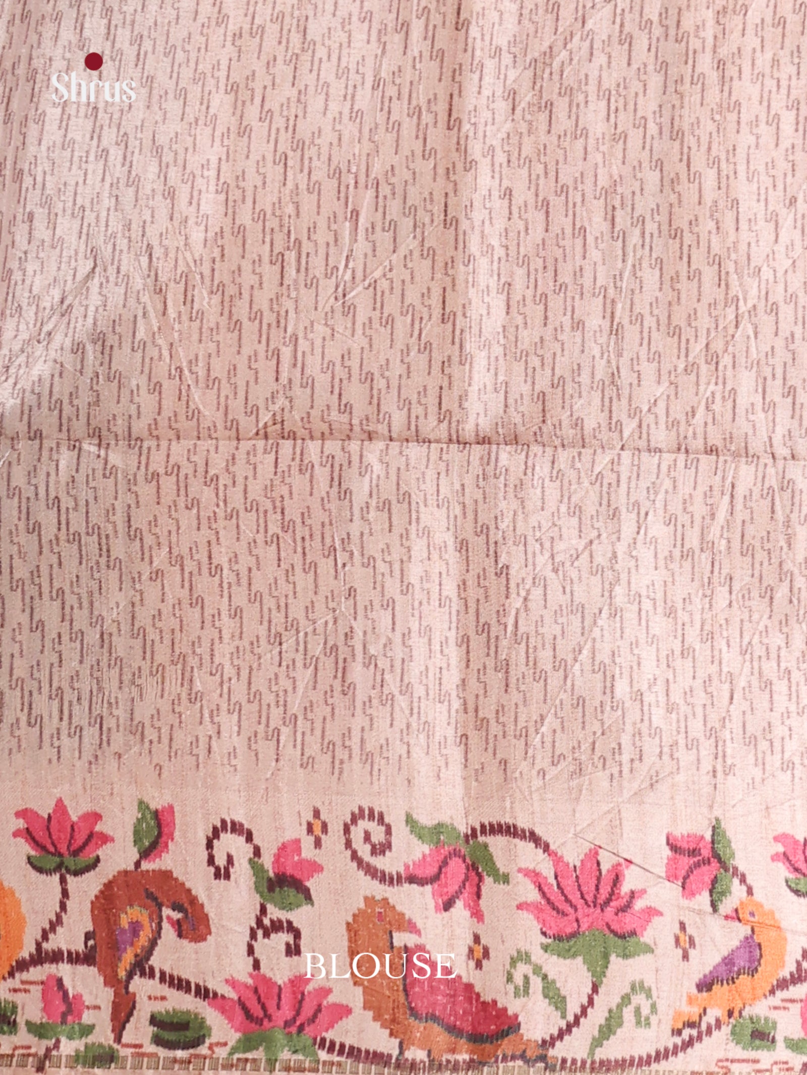 Blue & Cream - Moonga Silk Saree