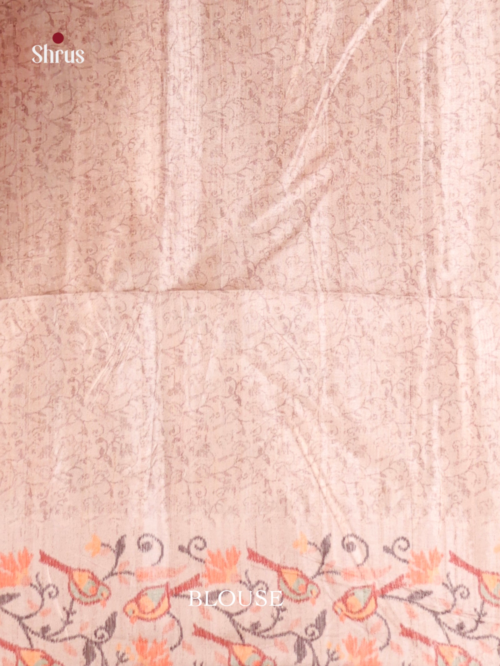 Rust & Cream - Moonga Silk Saree