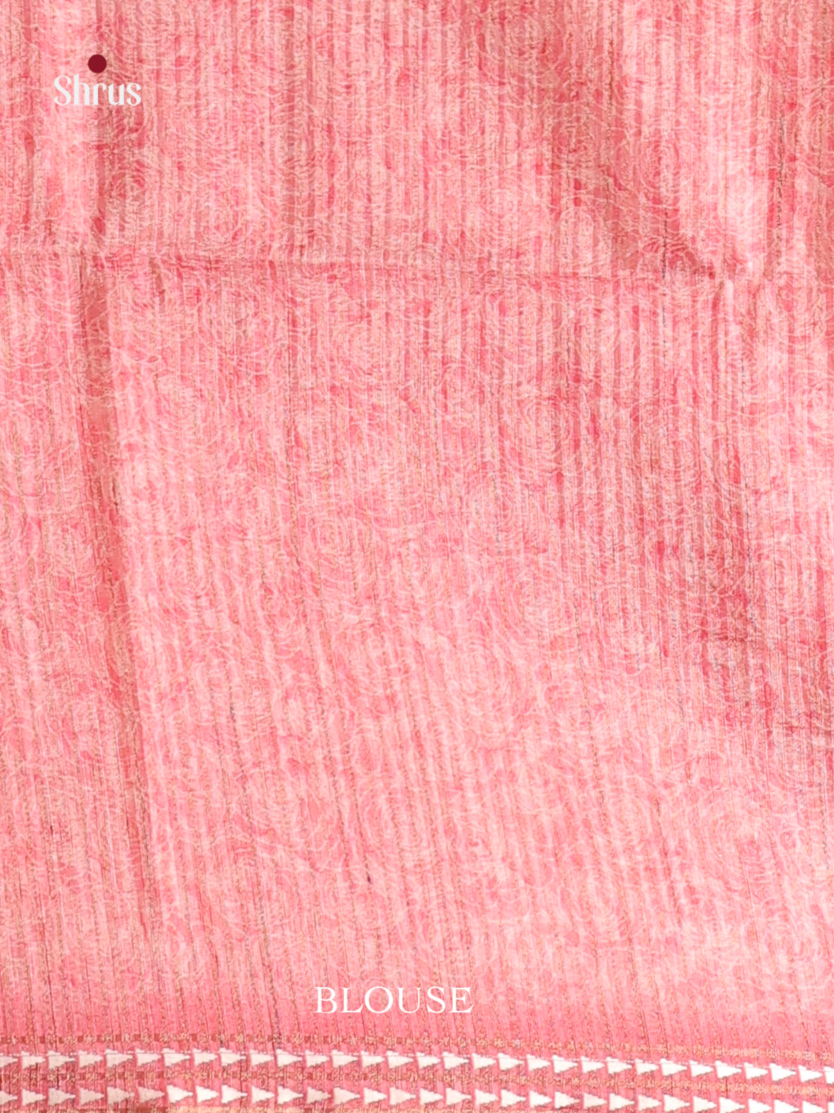 Cream & Pink - Semi matka Saree