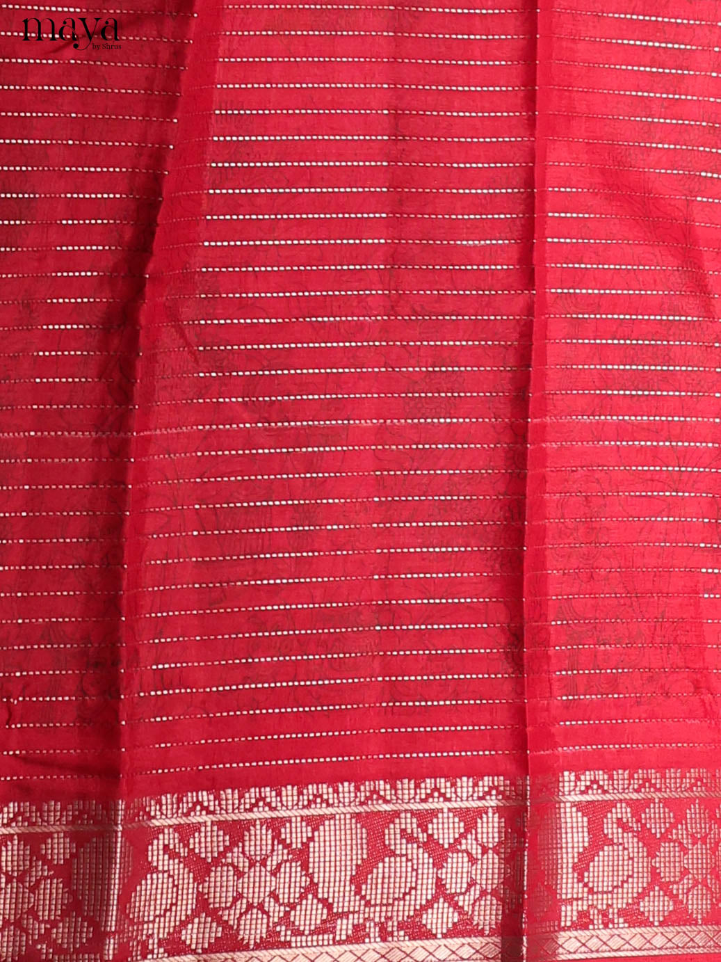 Green & Red - Semi Tussar Saree
