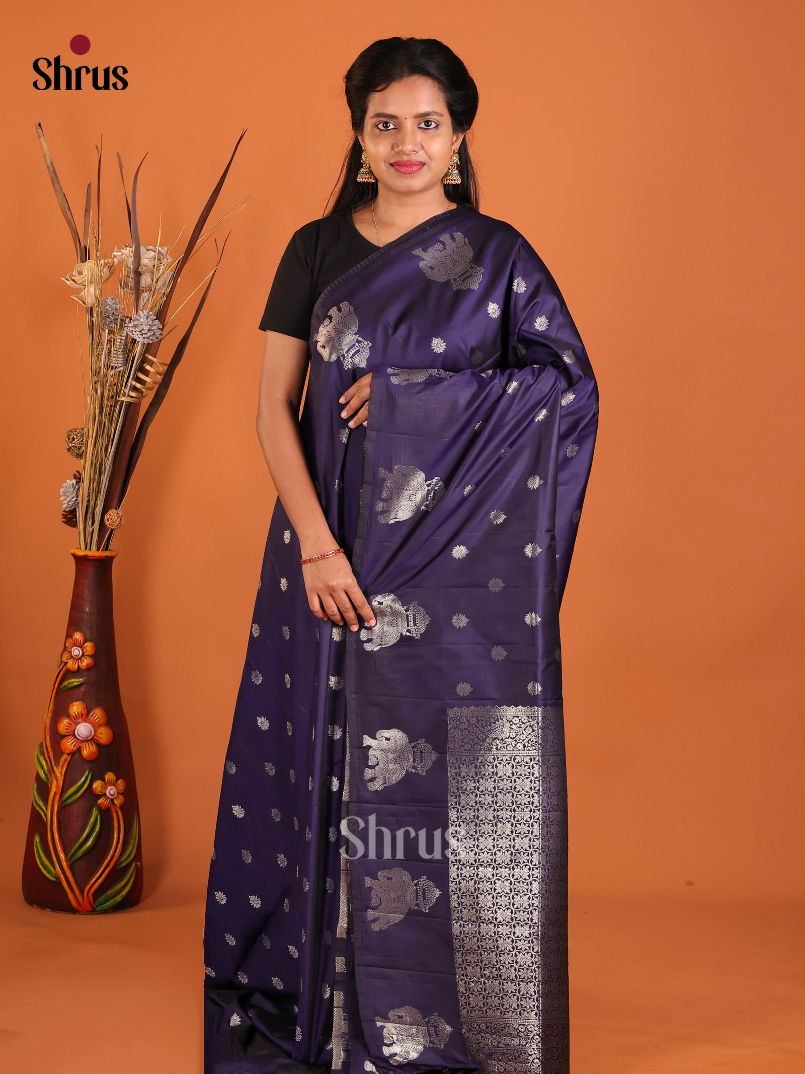 Blue- Semi Softsilk Saree