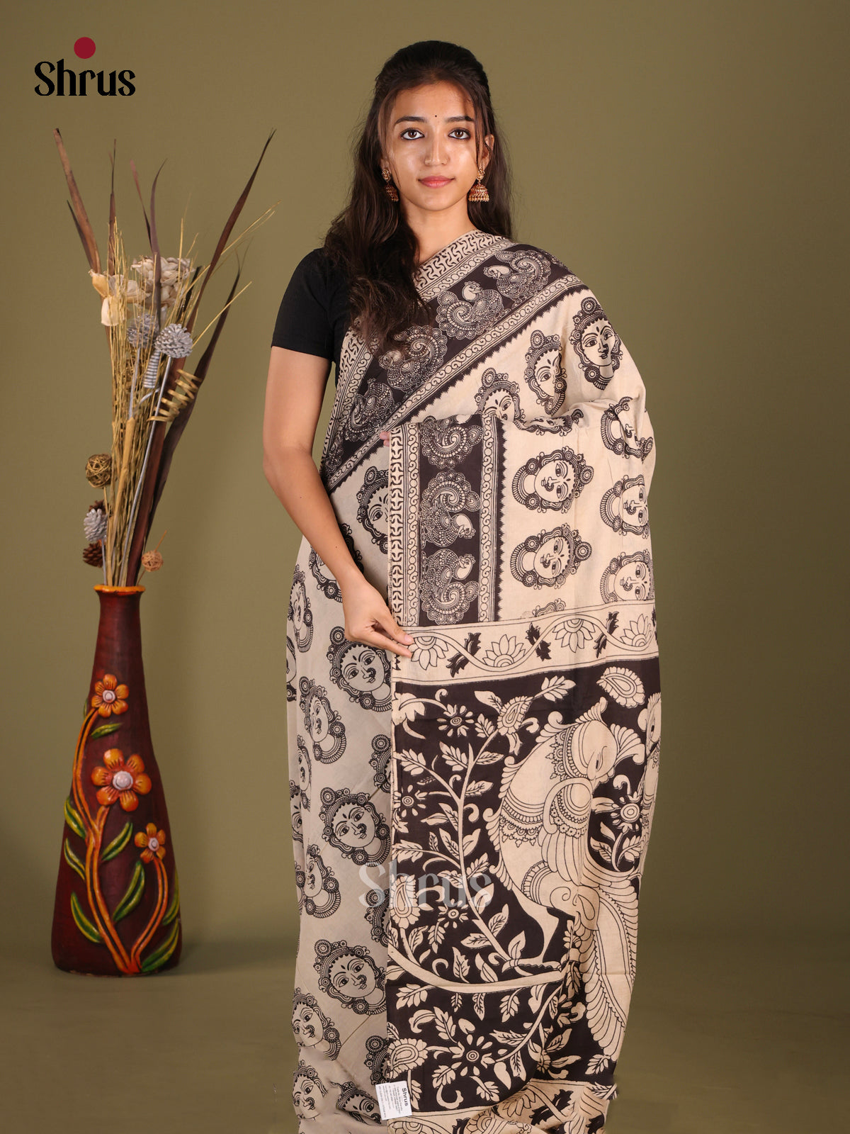 DHS30201 - kalamkari-cotton Saree - Shop on Shrus.com