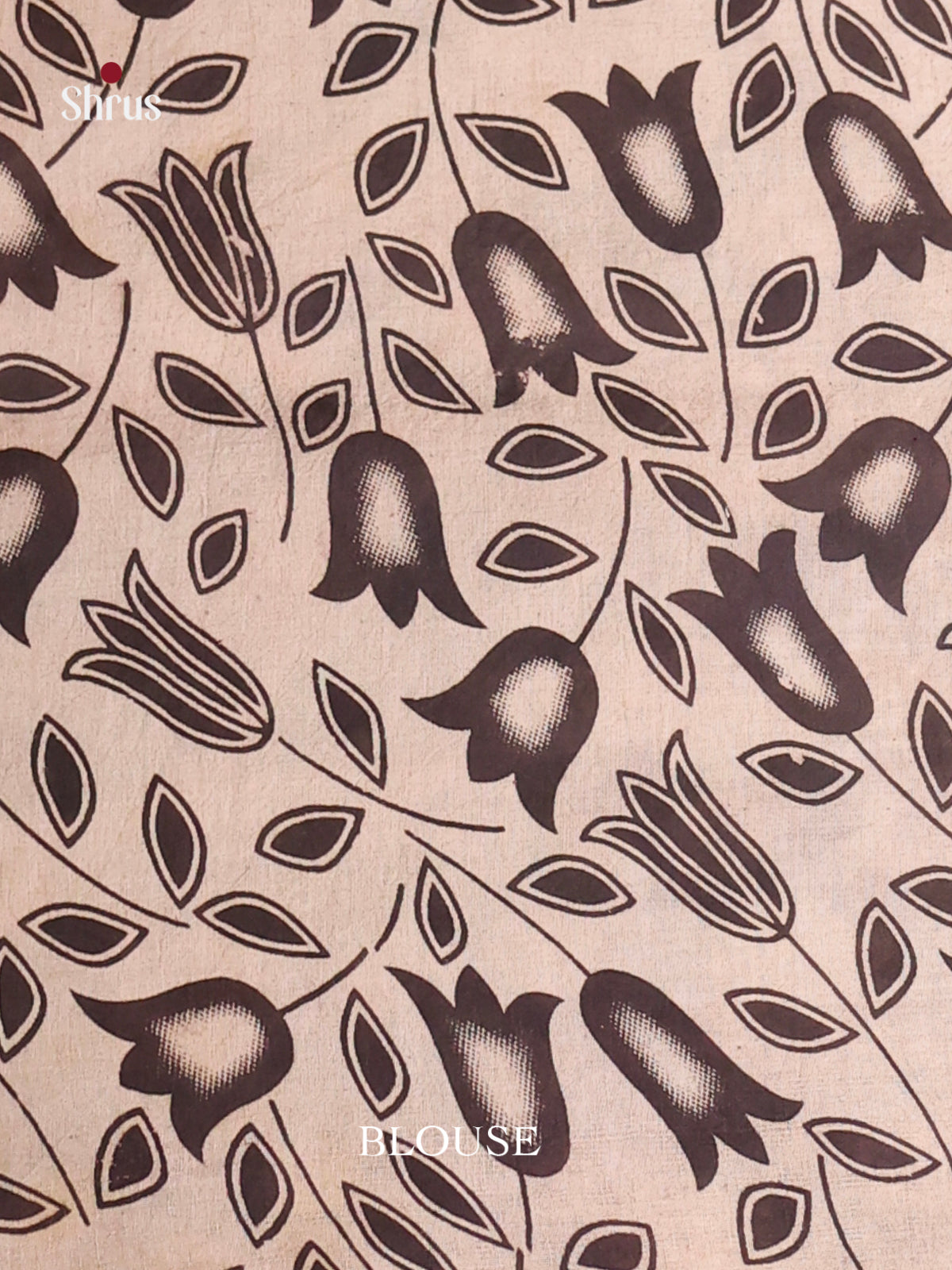 Cream & Black- kalamkari-cotton Saree