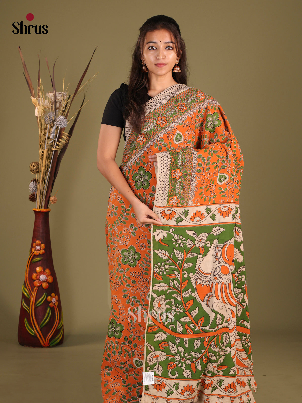 DHS30207 - kalamkari-cotton Saree - Shop on Shrus.com