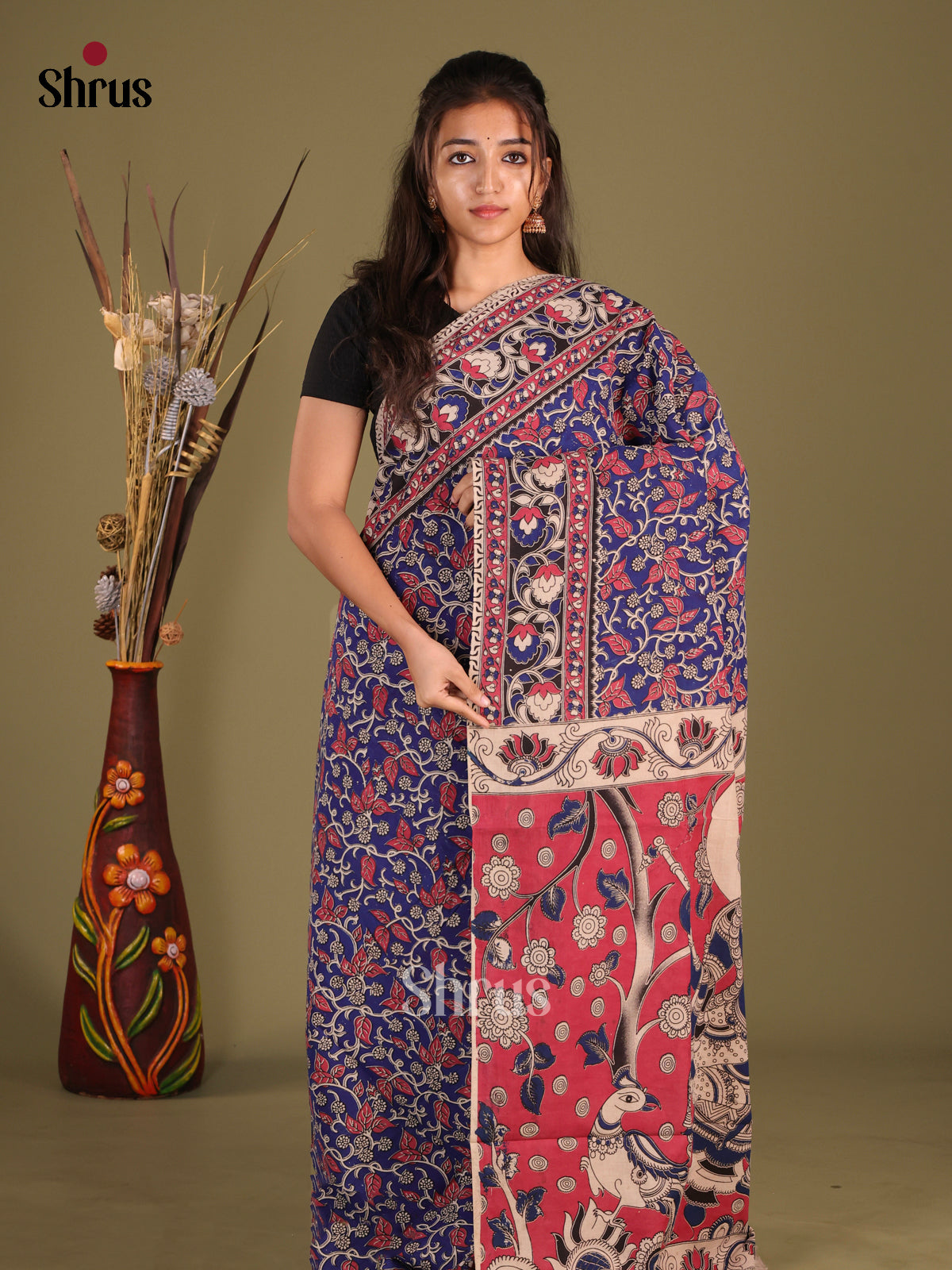 DHS30243 - kalamkari-cotton Saree
