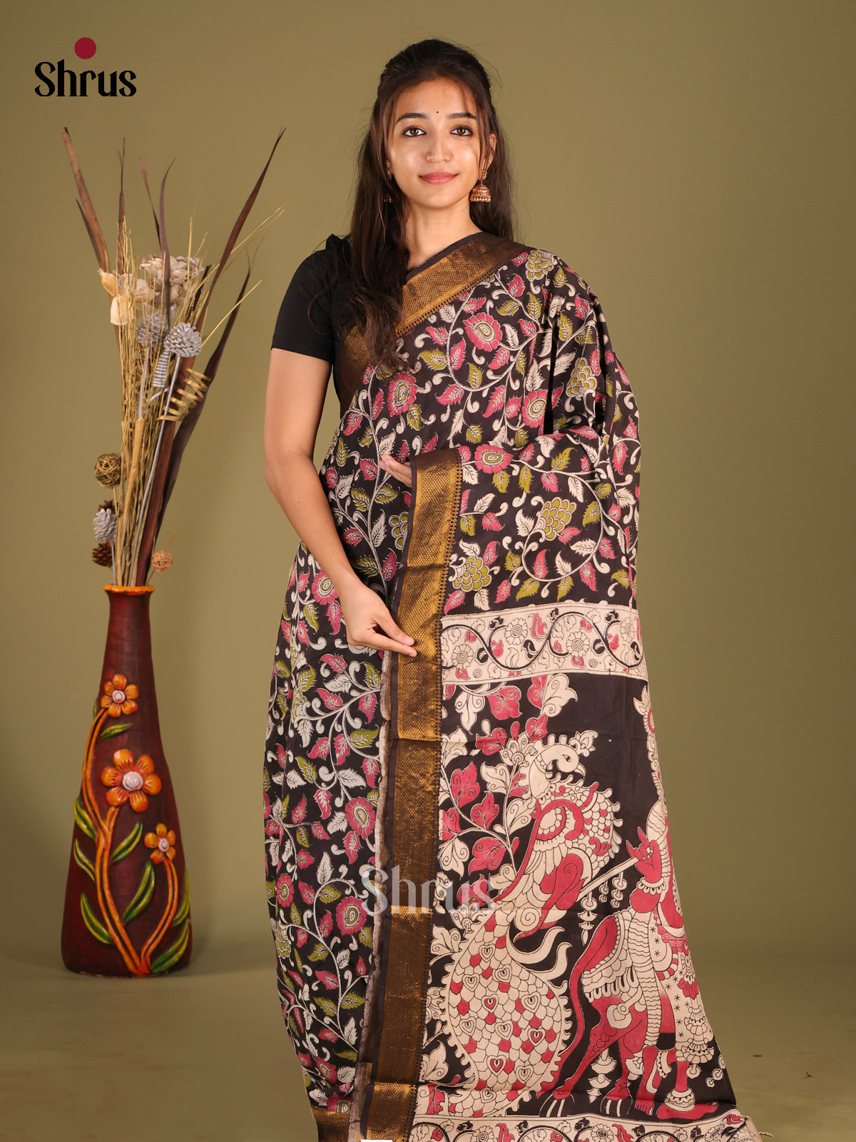 DHS30247 - kalamkari-cotton Saree