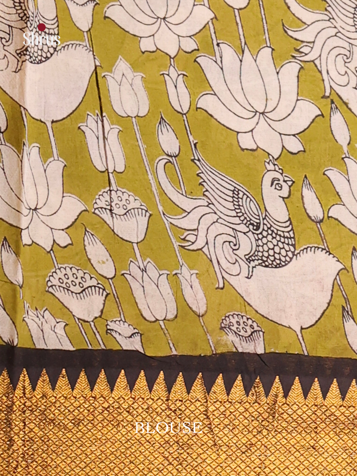 Cream & Green- chennur-kalamkari Saree