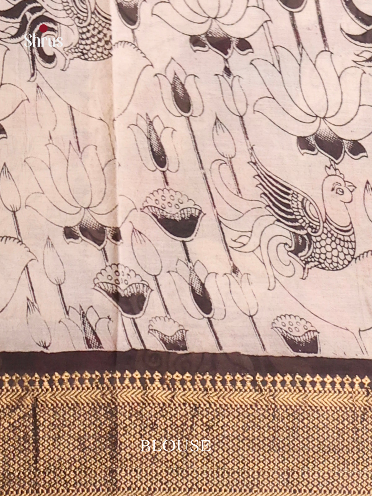 Black & White - chennur-kalamkari Saree