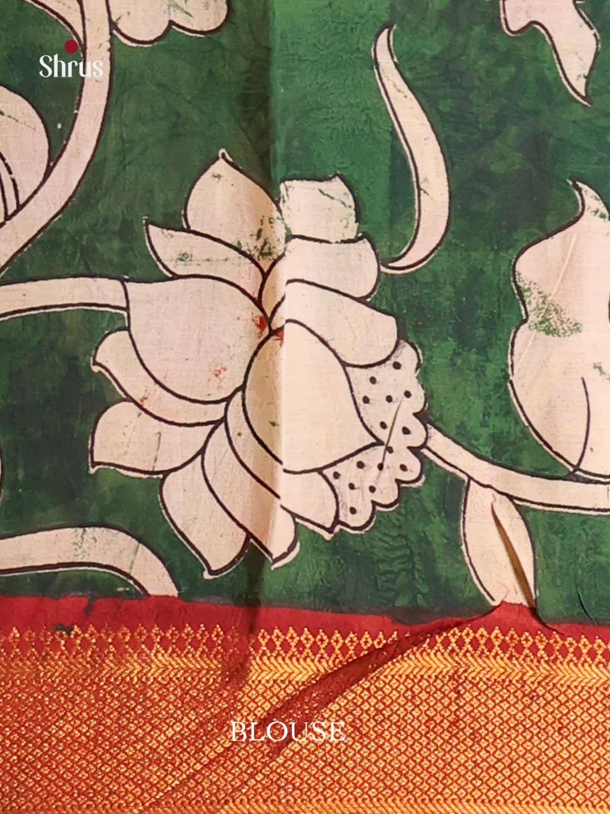Cream & Green - chennur-kalamkari Saree