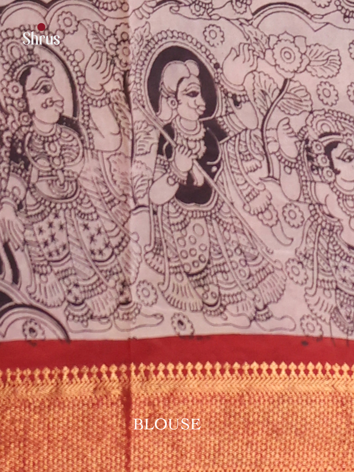 Black & Red- chennur-kalamkari Saree