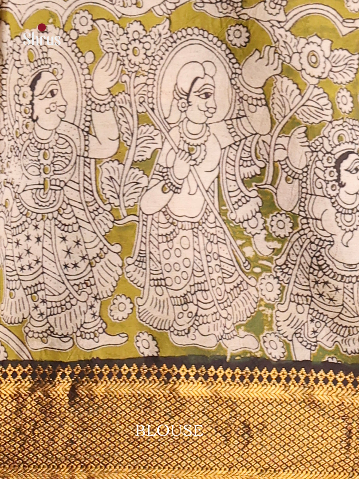 Cream & Green- chennur-kalamkari Saree