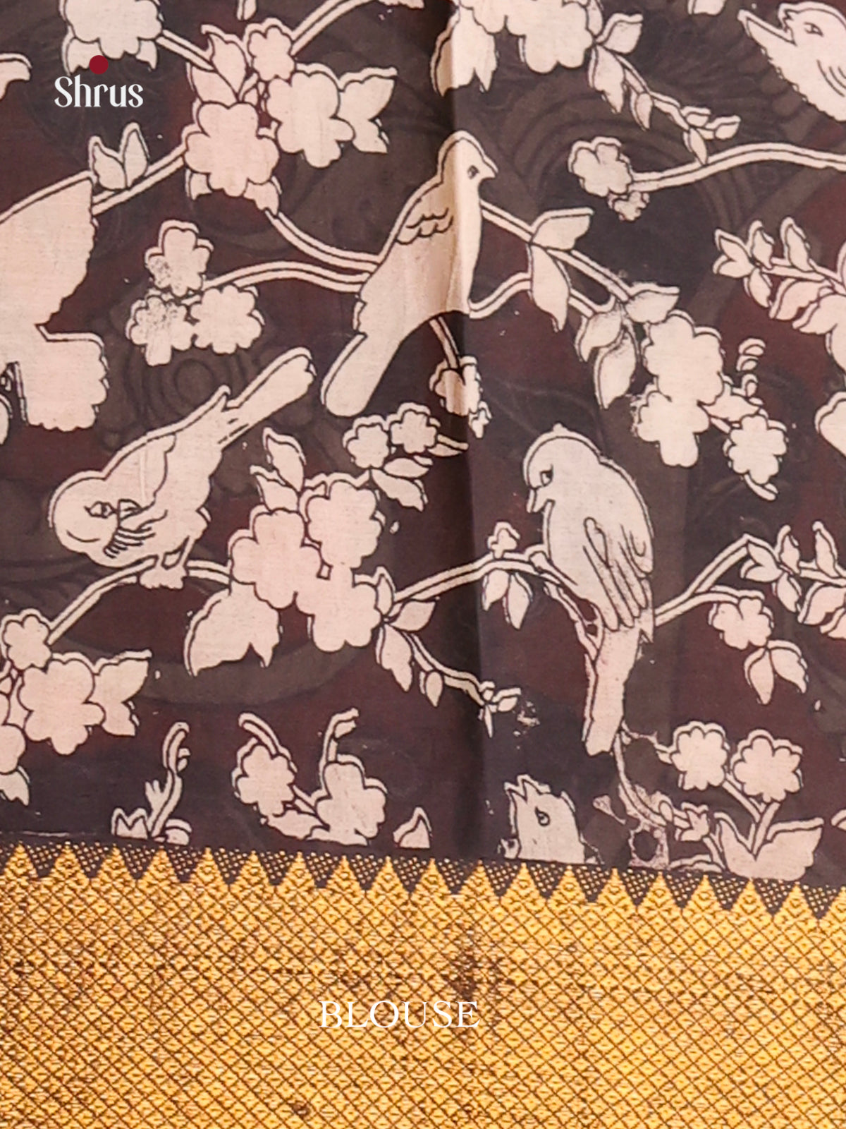 Cream & Black - chennur-kalamkari Saree