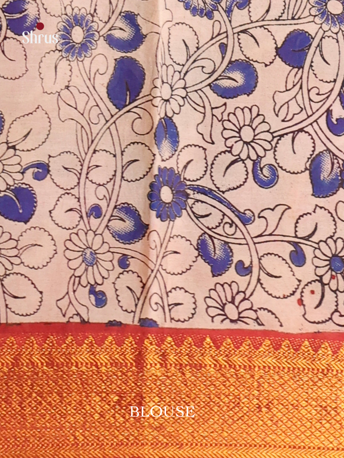 Blue & Red - chennur-kalamkari Saree