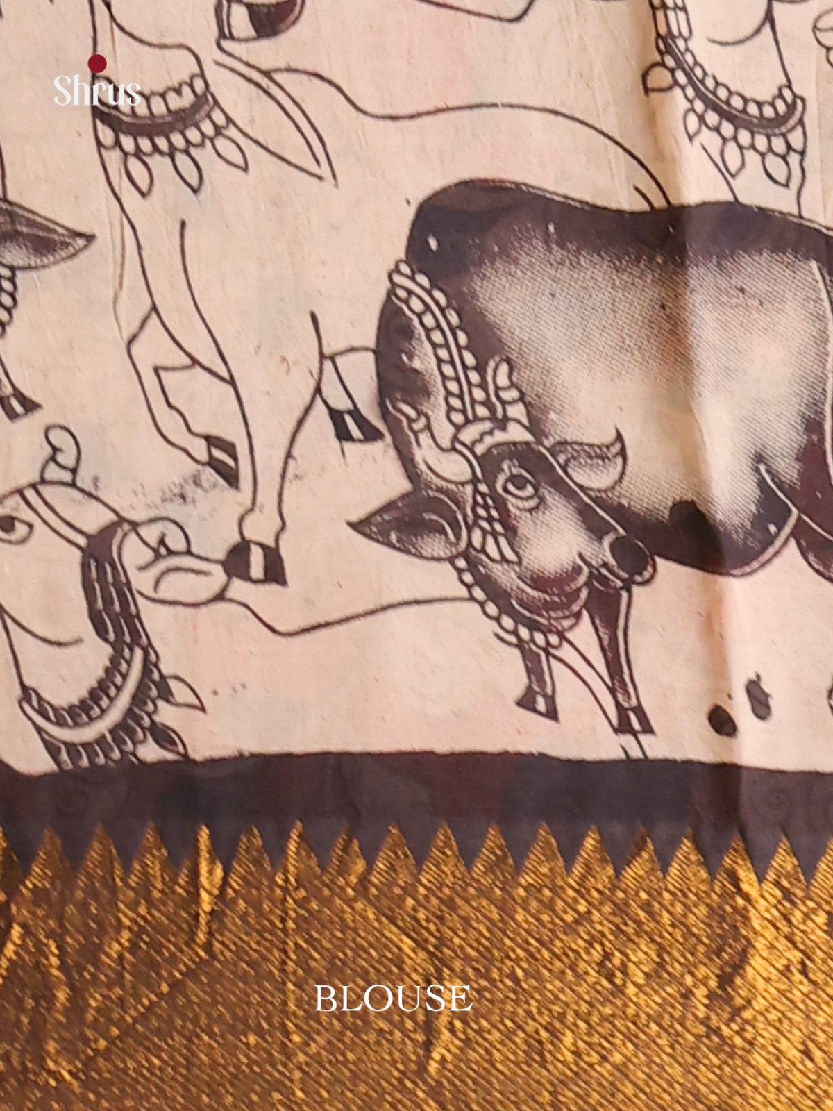 Black & Orange - chennur-kalamkari Saree