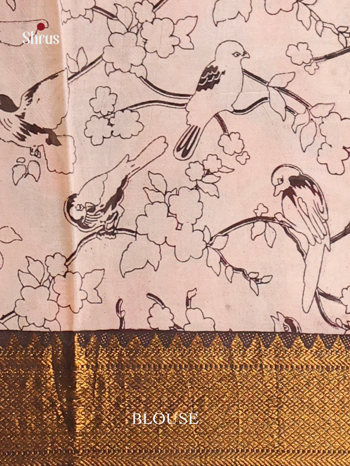 Black & Orange- chennur-kalamkari Saree