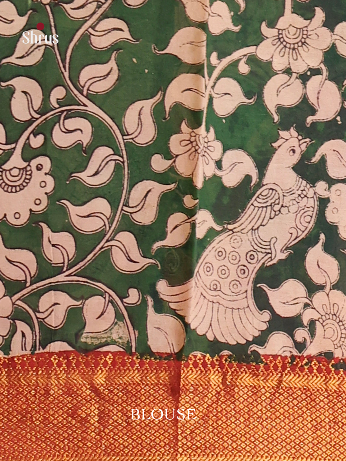 Cream & Red - chennur-kalamkari Saree