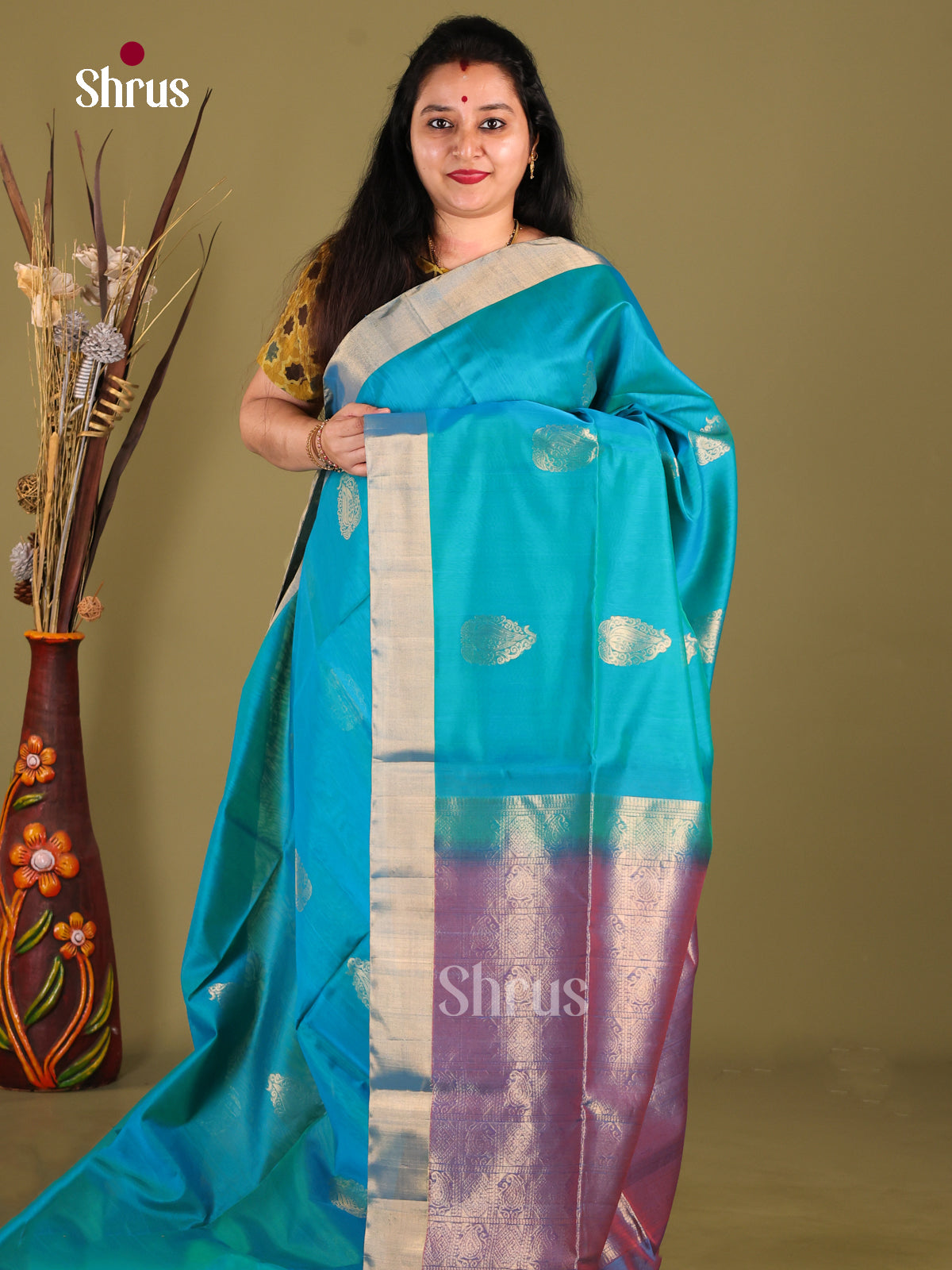 DHS30310 - Silk Cotton Saree - Shop on Shrus.com