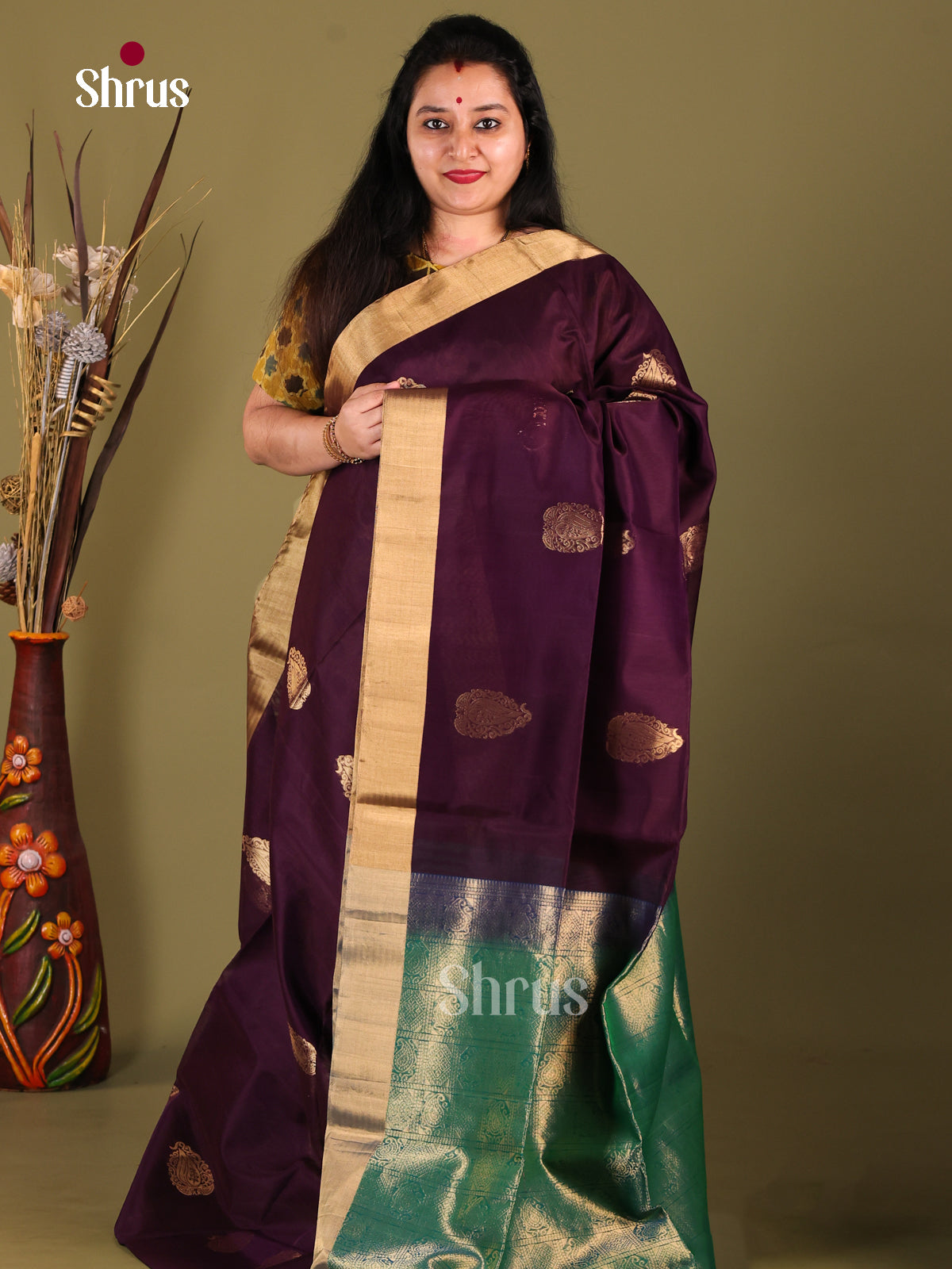 DHS30311 - Silk Cotton Saree - Shop on Shrus.com