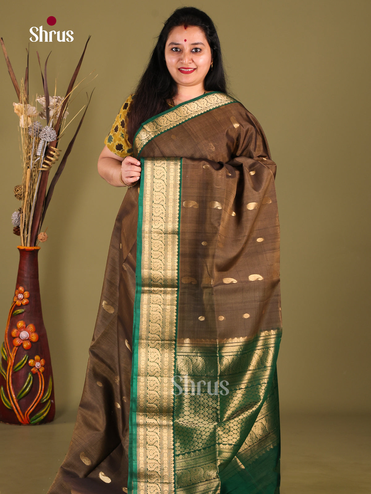 DHS30344 - Silk Cotton Saree - Shop on Shrus.com