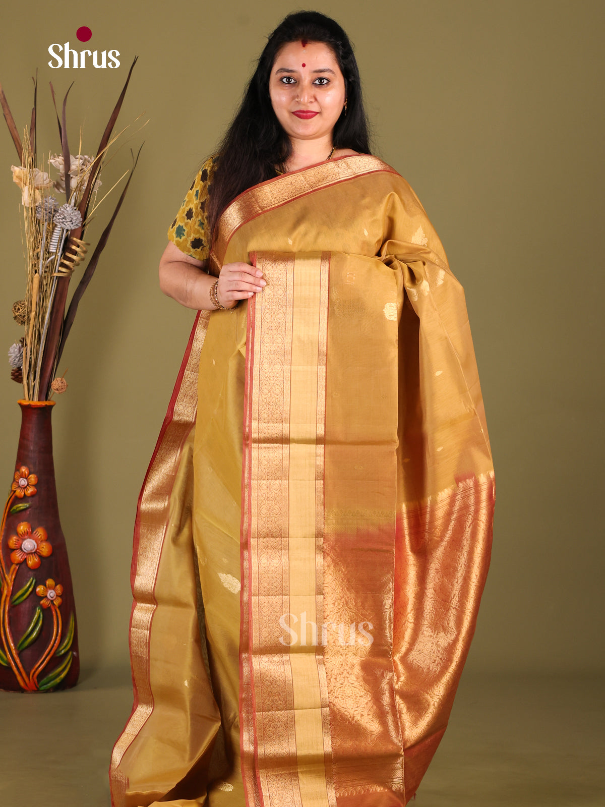 DHS30346 - Silk Cotton Saree - Shop on Shrus.com
