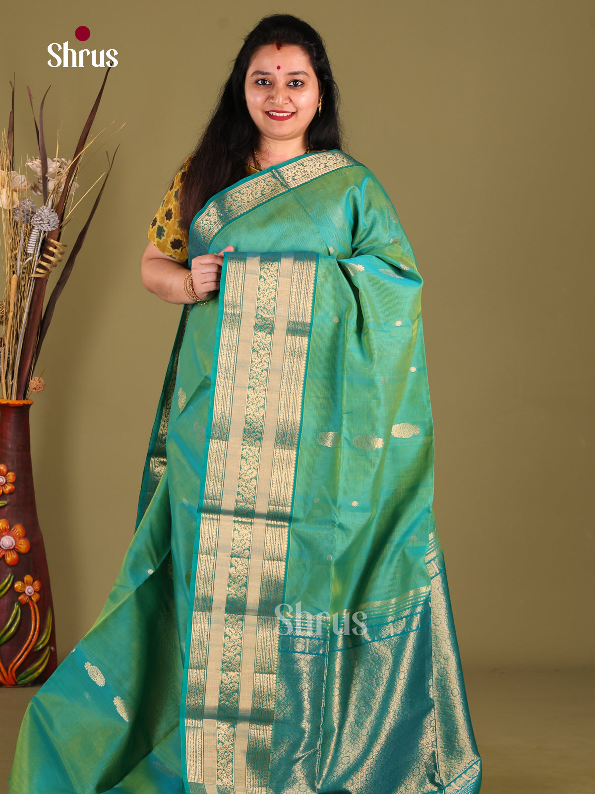DHS30347 - Silk Cotton Saree - Shop on Shrus.com