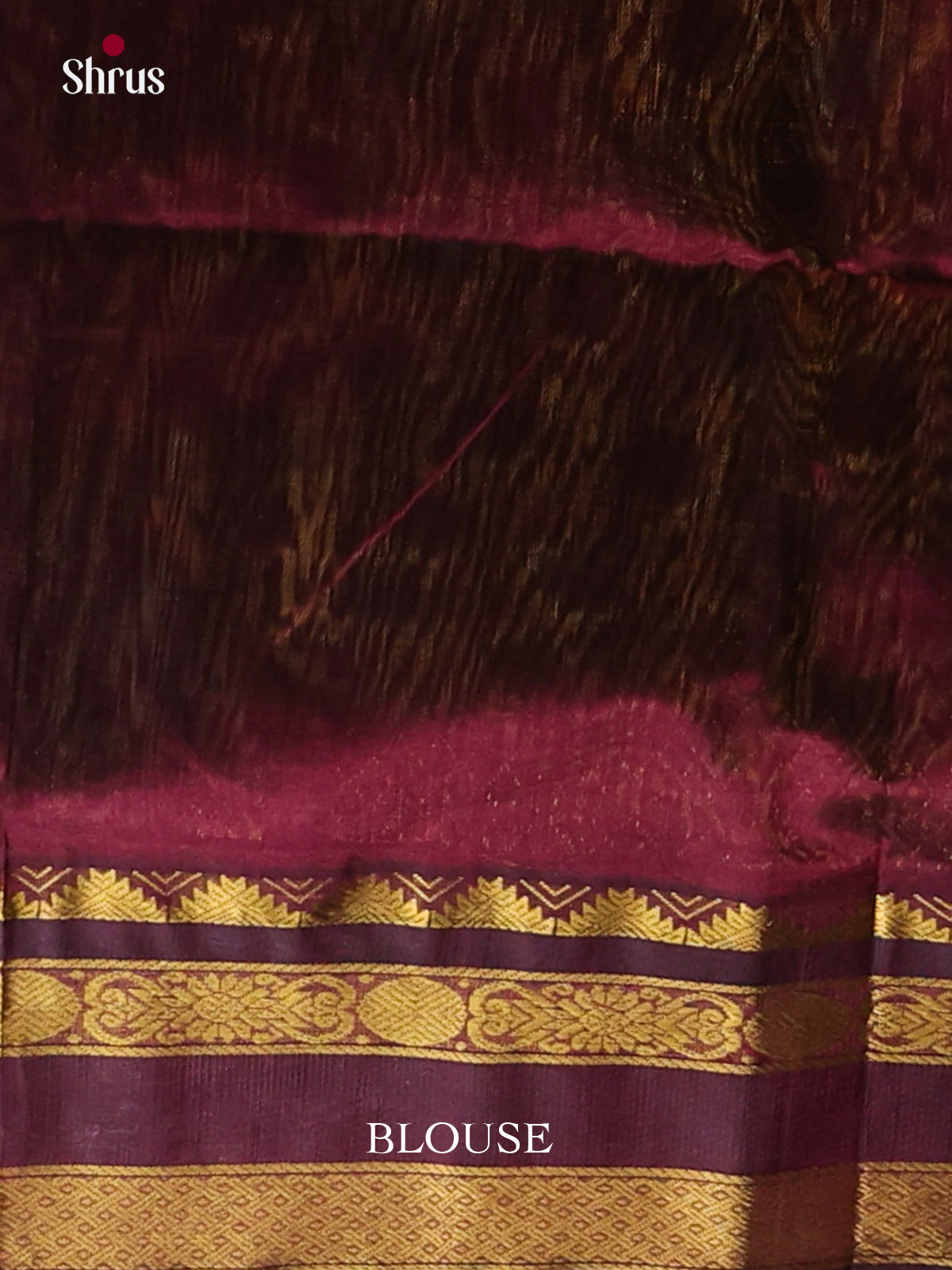 Peach & brown Silk Cotton Korvai-kattams Saree - Shop on Shrus.com