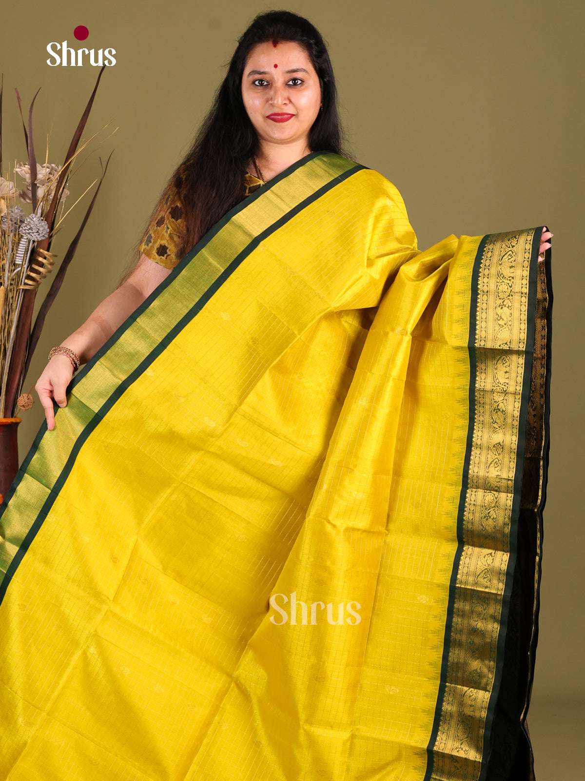 DIS01016 - Korvai-kattams Saree - Shop on Shrus.com