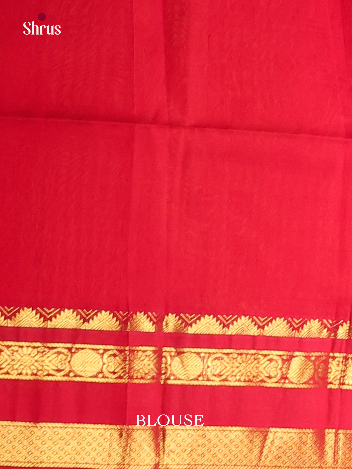Blue & Red Silk Cotton Korvai-kattams Saree