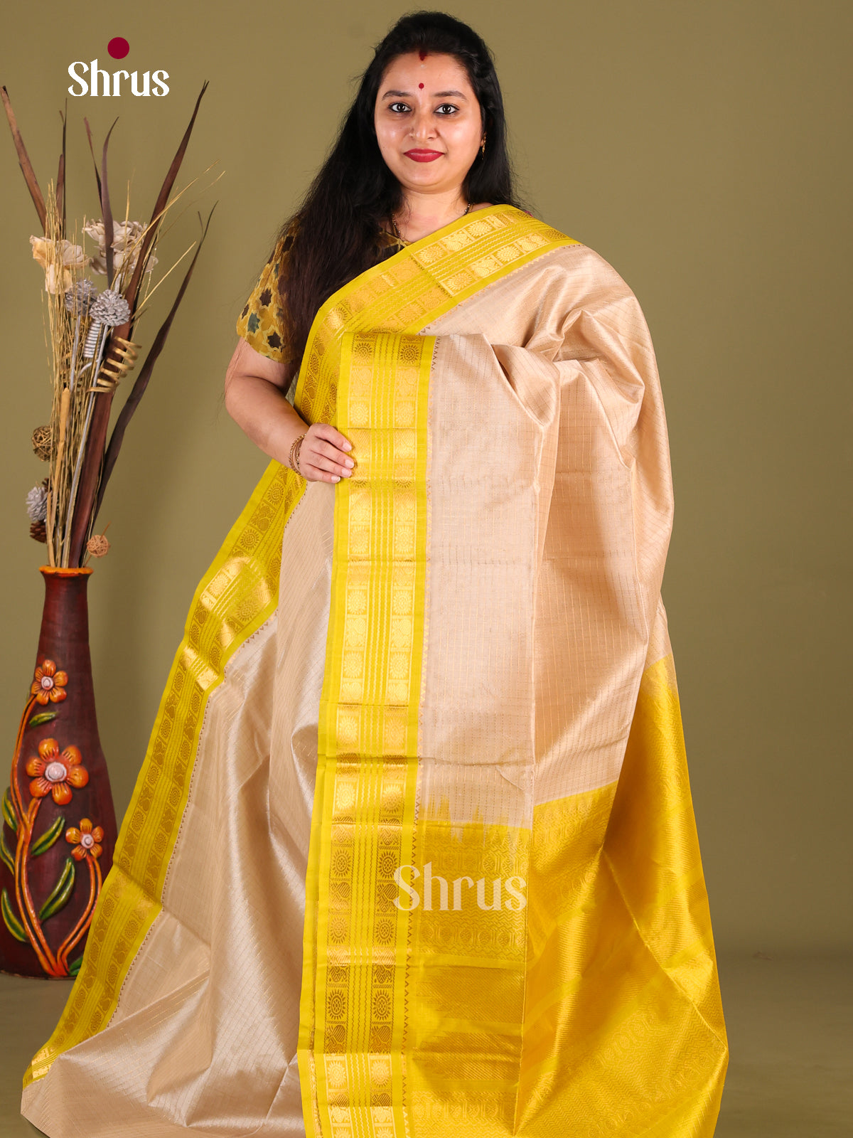 DIS01032 - Korvai-kattams Saree - Shop on Shrus.com