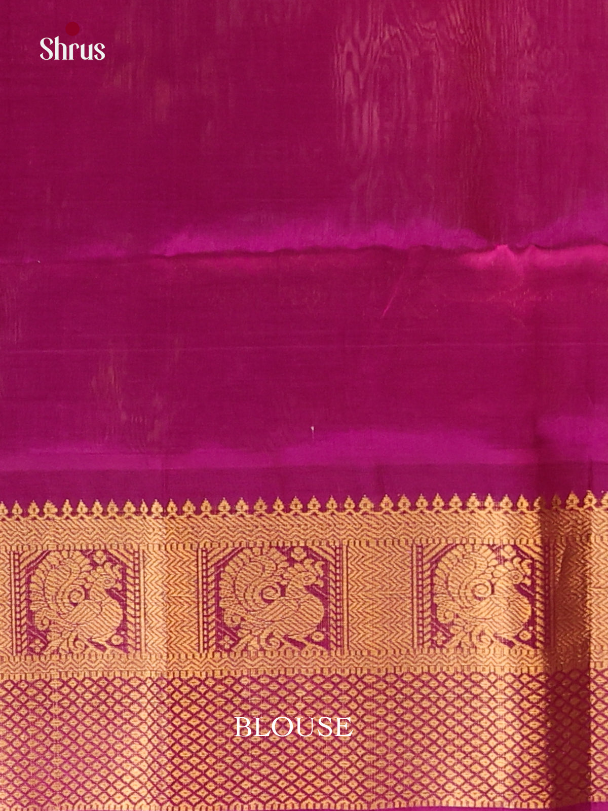 Cream & Majenta Silk Cotton Korvai-Big border Saree