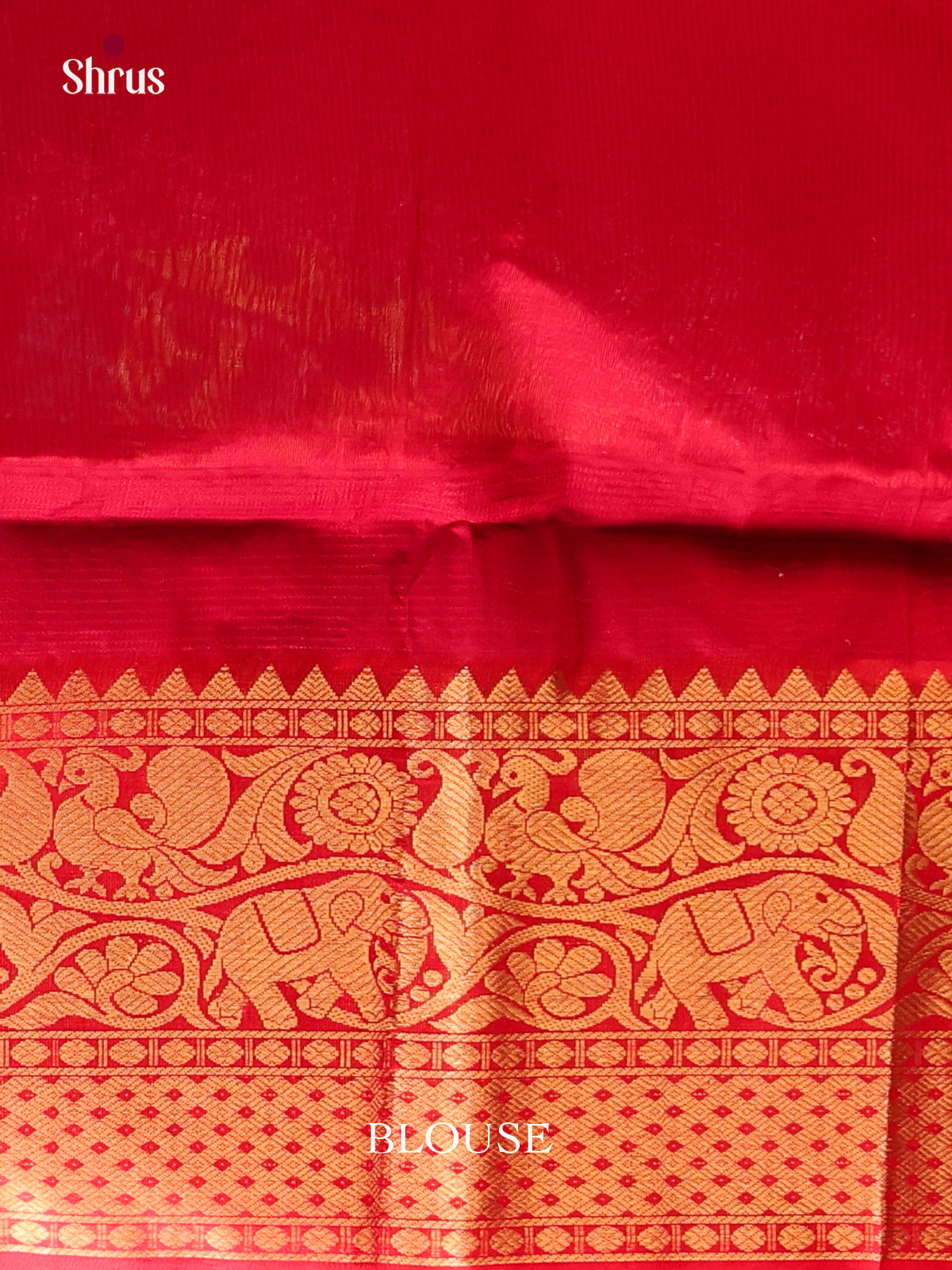 Cream & Red Silk Cotton Korvai-kattams Saree