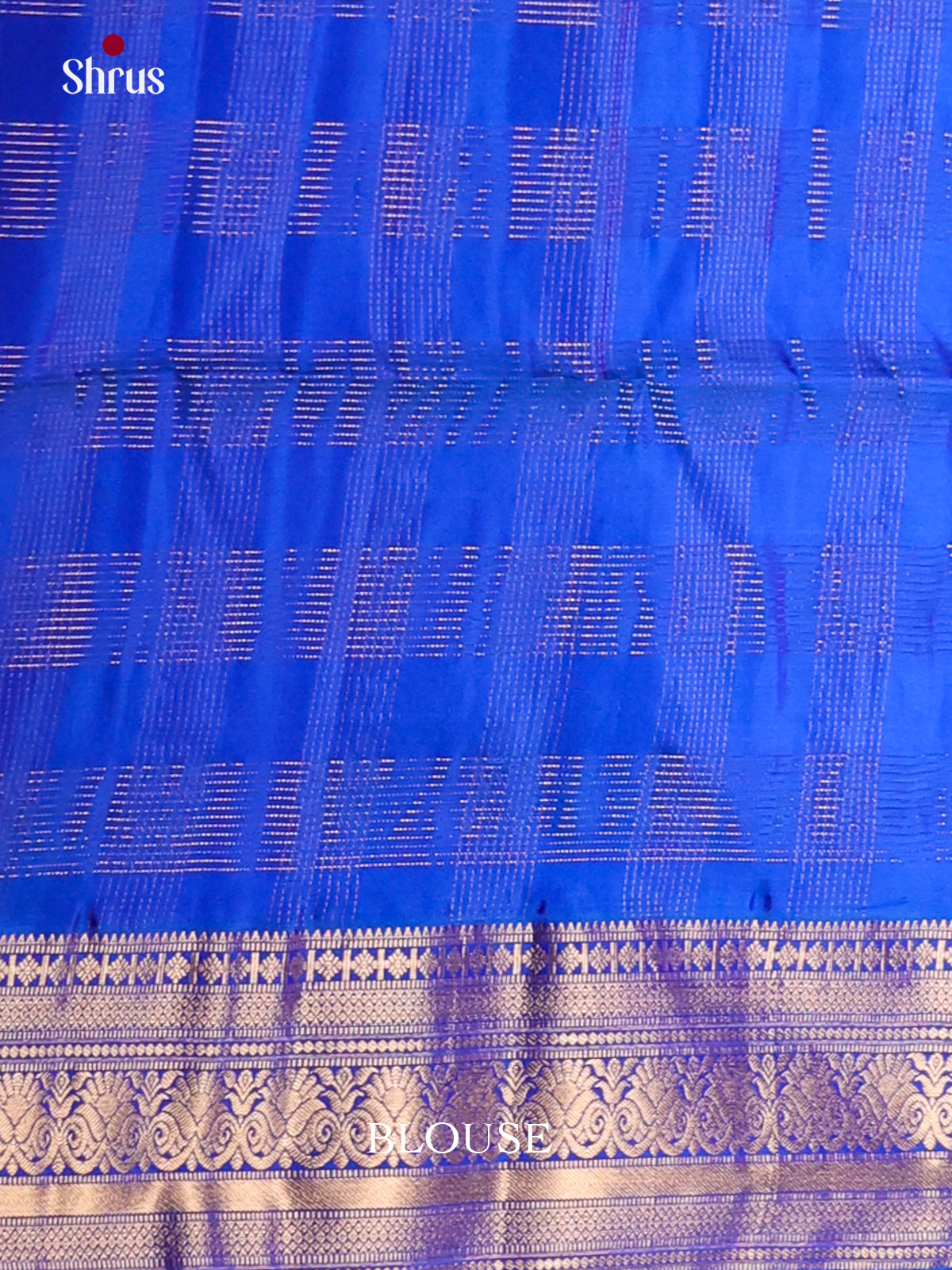 Classic Purple Soft Silk Saree with zari checks & Blue zari border -2