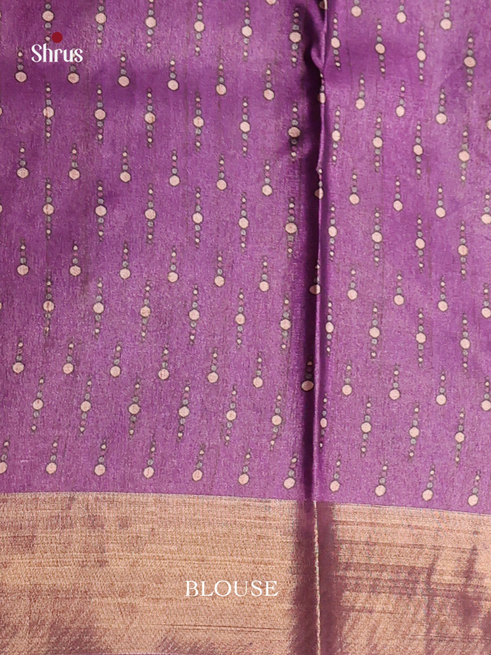 Purple & Beige - Butter silk Saree