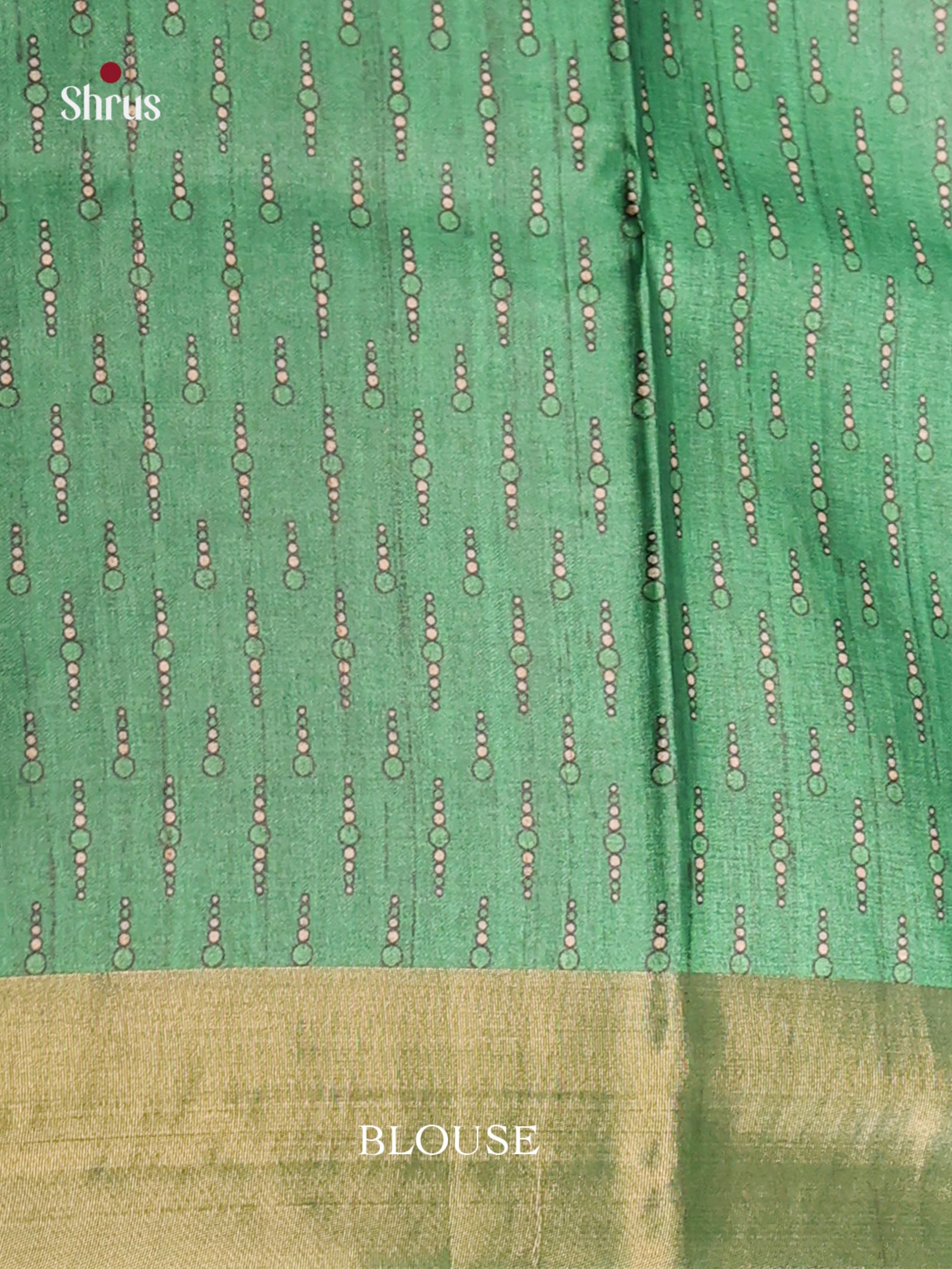 Green & Cream - Butter silk Saree