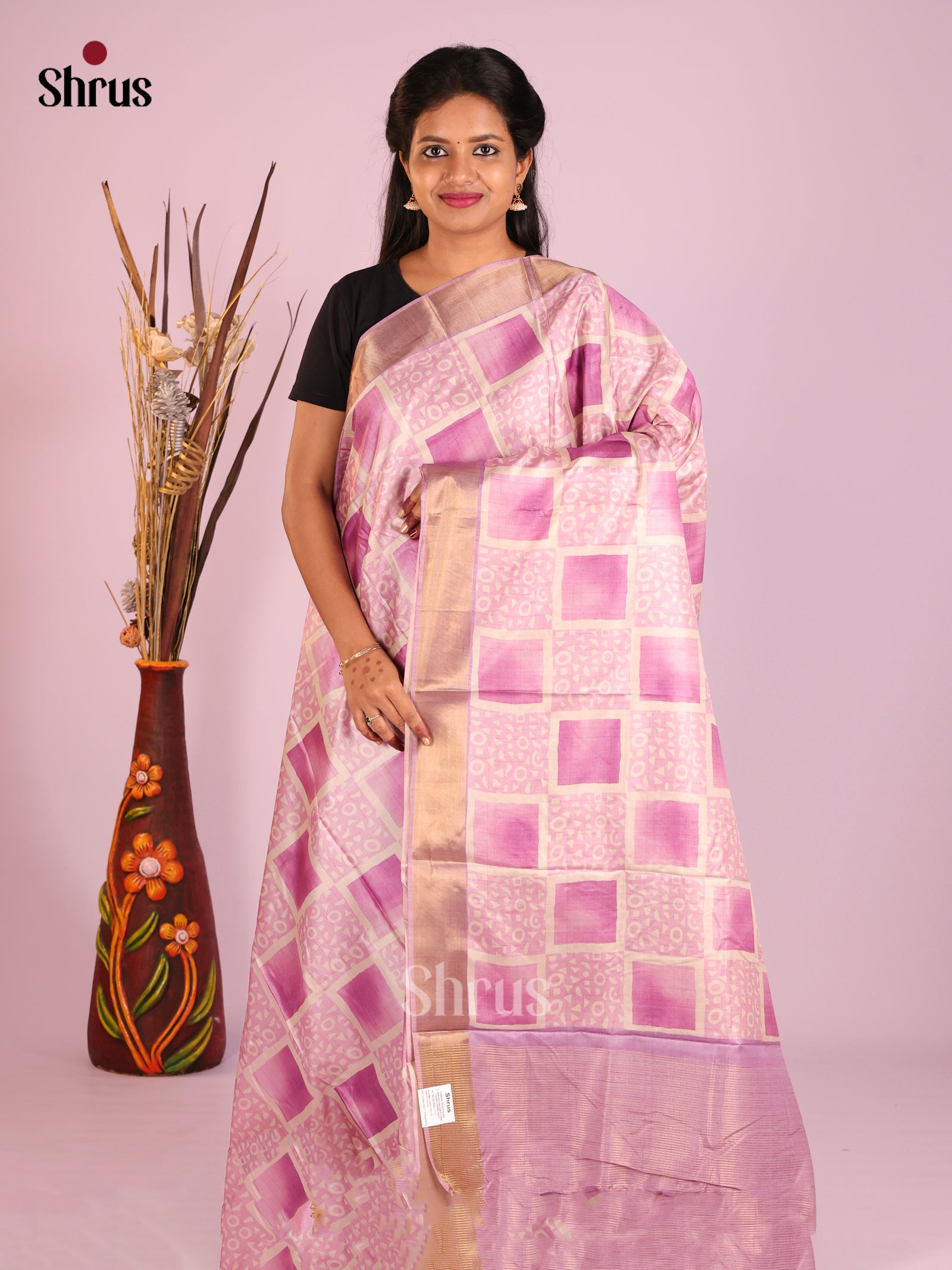 Lavender- Butter silk Saree