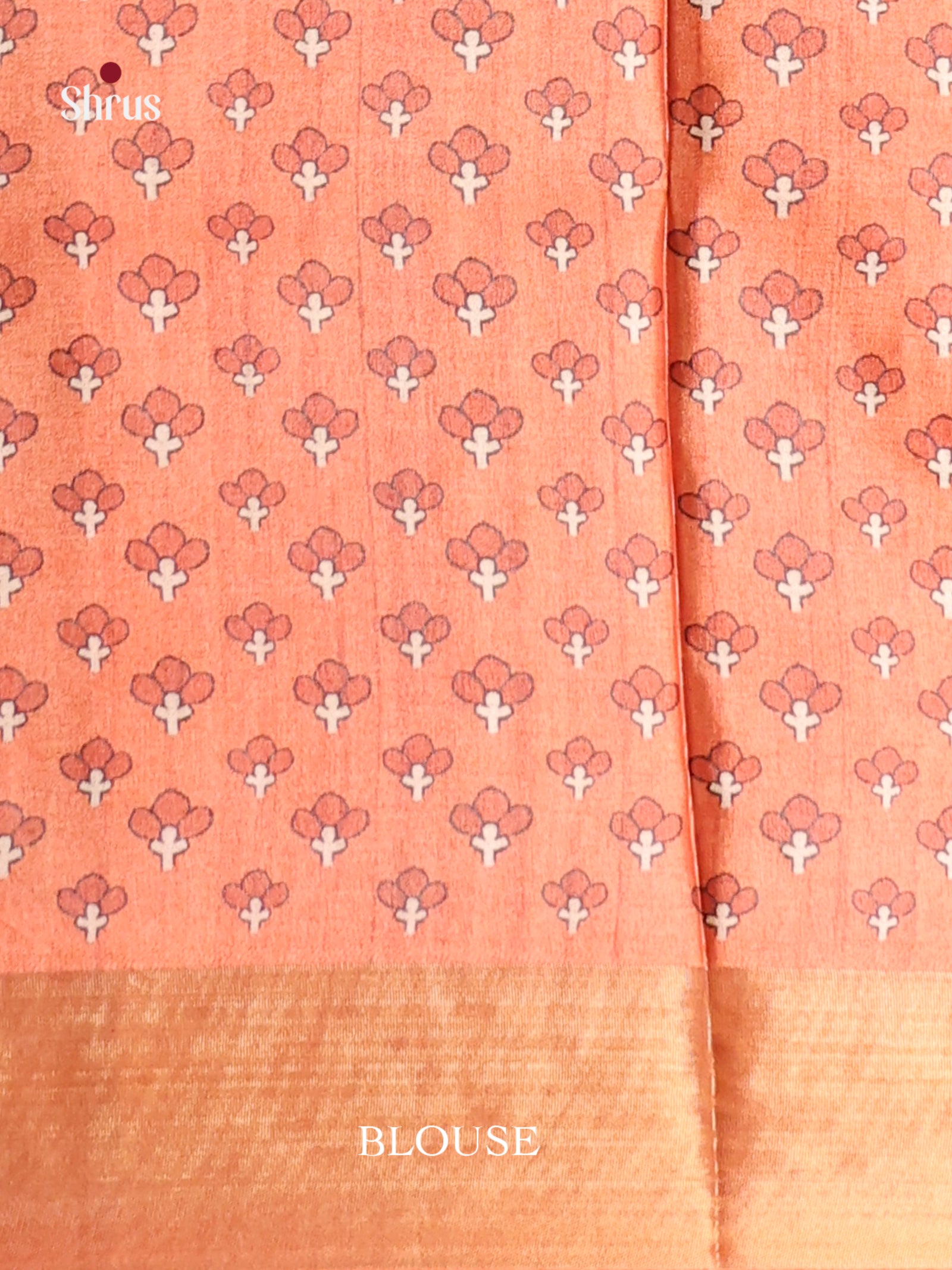 Grey & Orange - Butter silk Saree