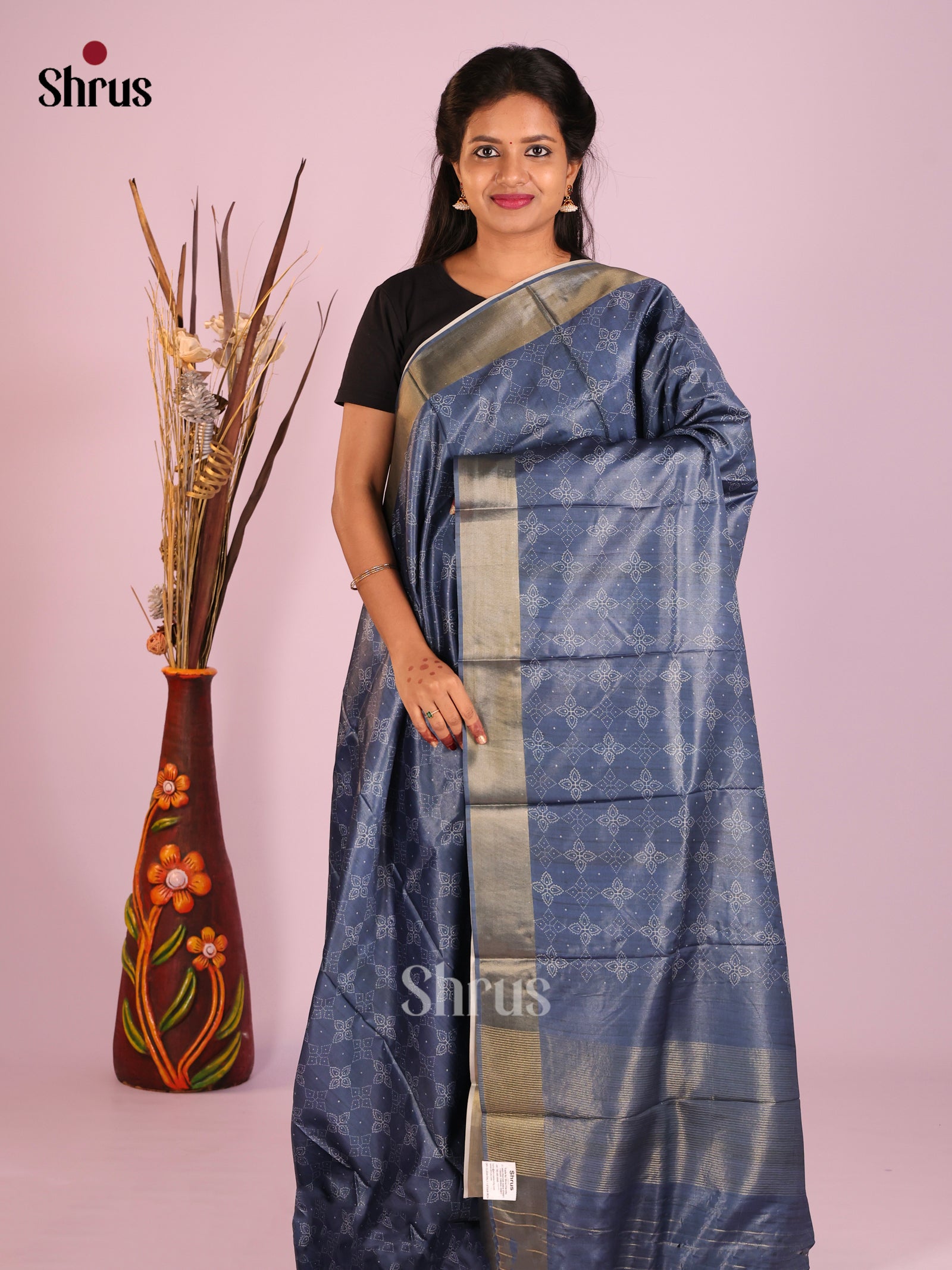 Blue- Butter silk Saree