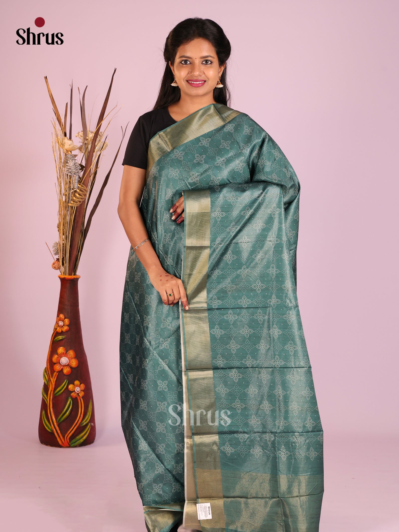 Green - Butter silk Saree