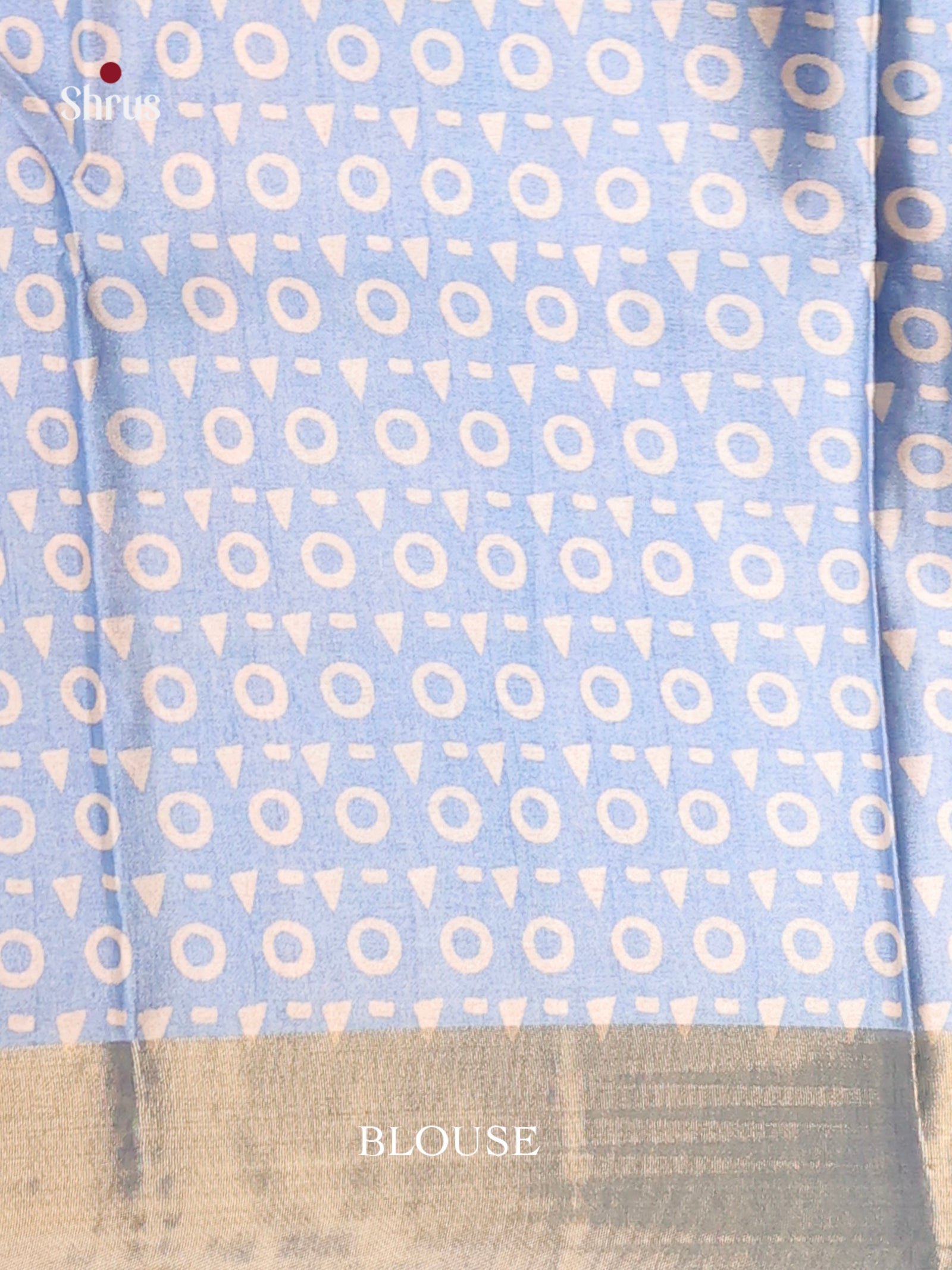 Cream & Blue- Butter silk Saree