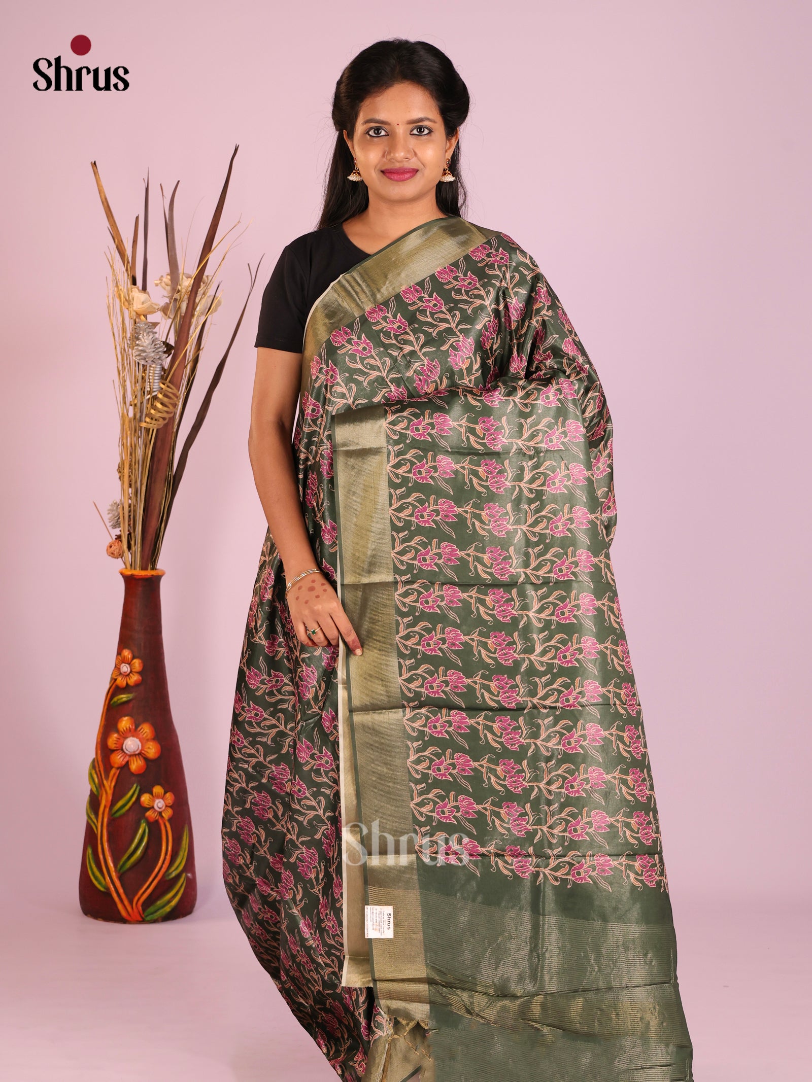 Green - Butter silk Saree