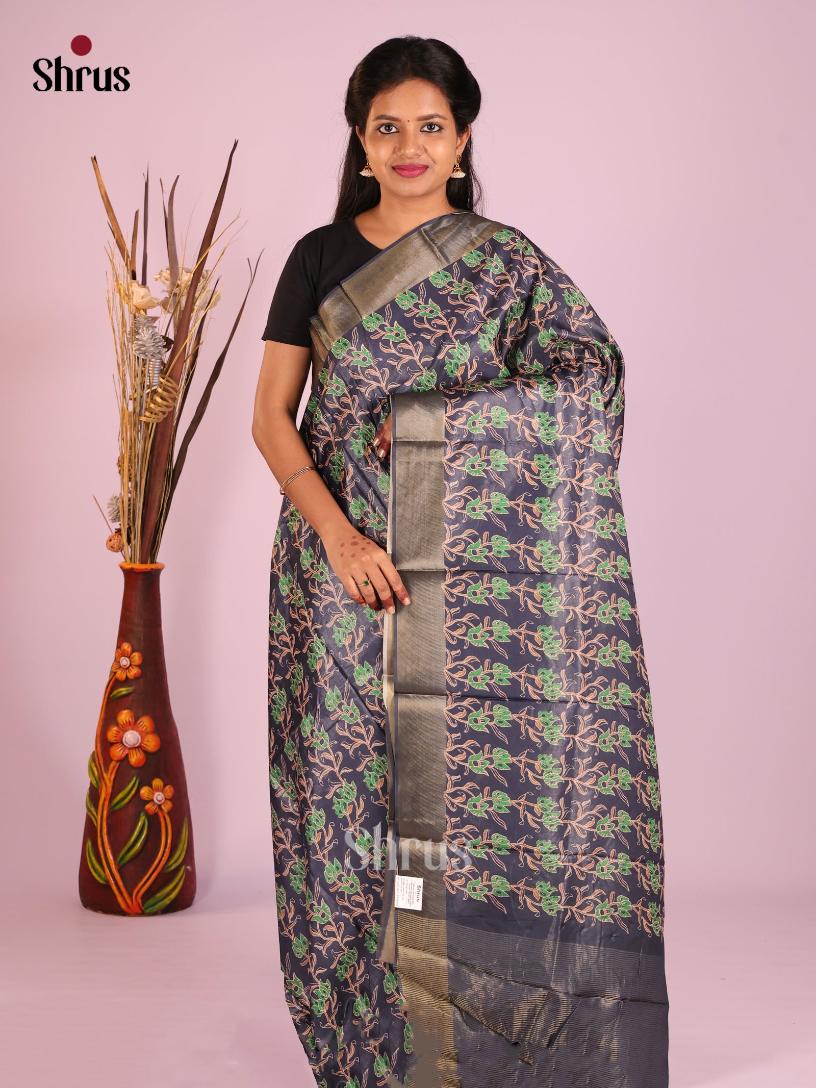 Blue - Butter silk Saree