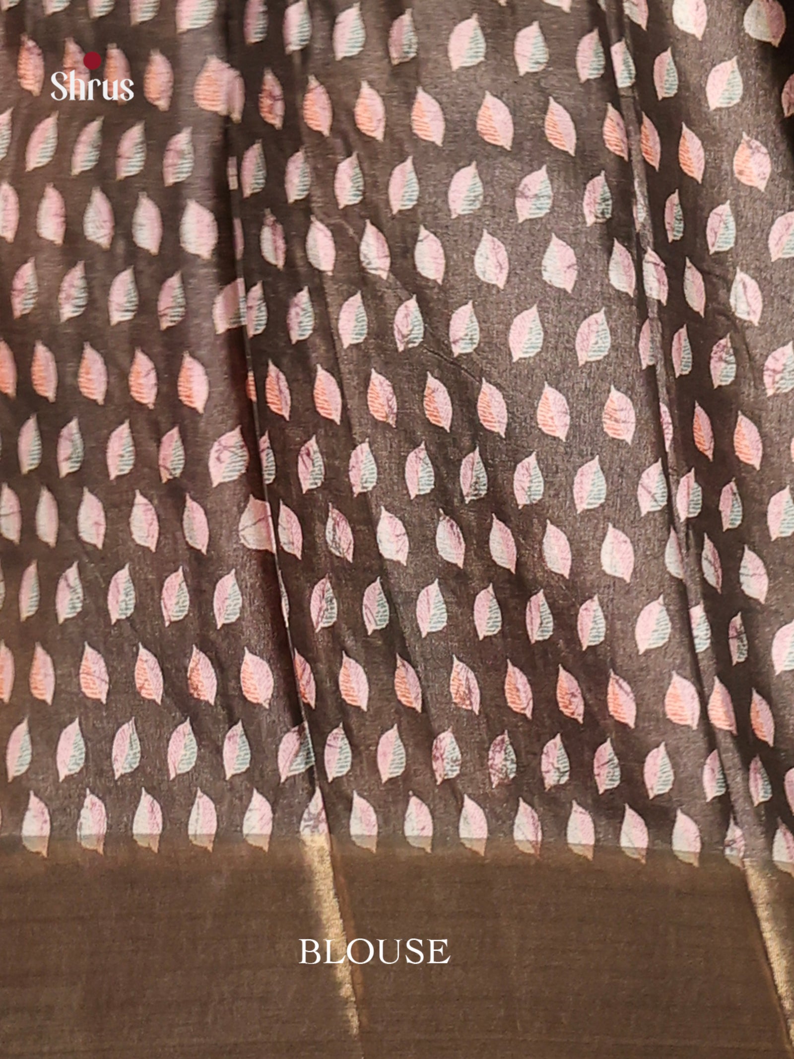 Mehandi & Dark Brown - Butter silk Saree