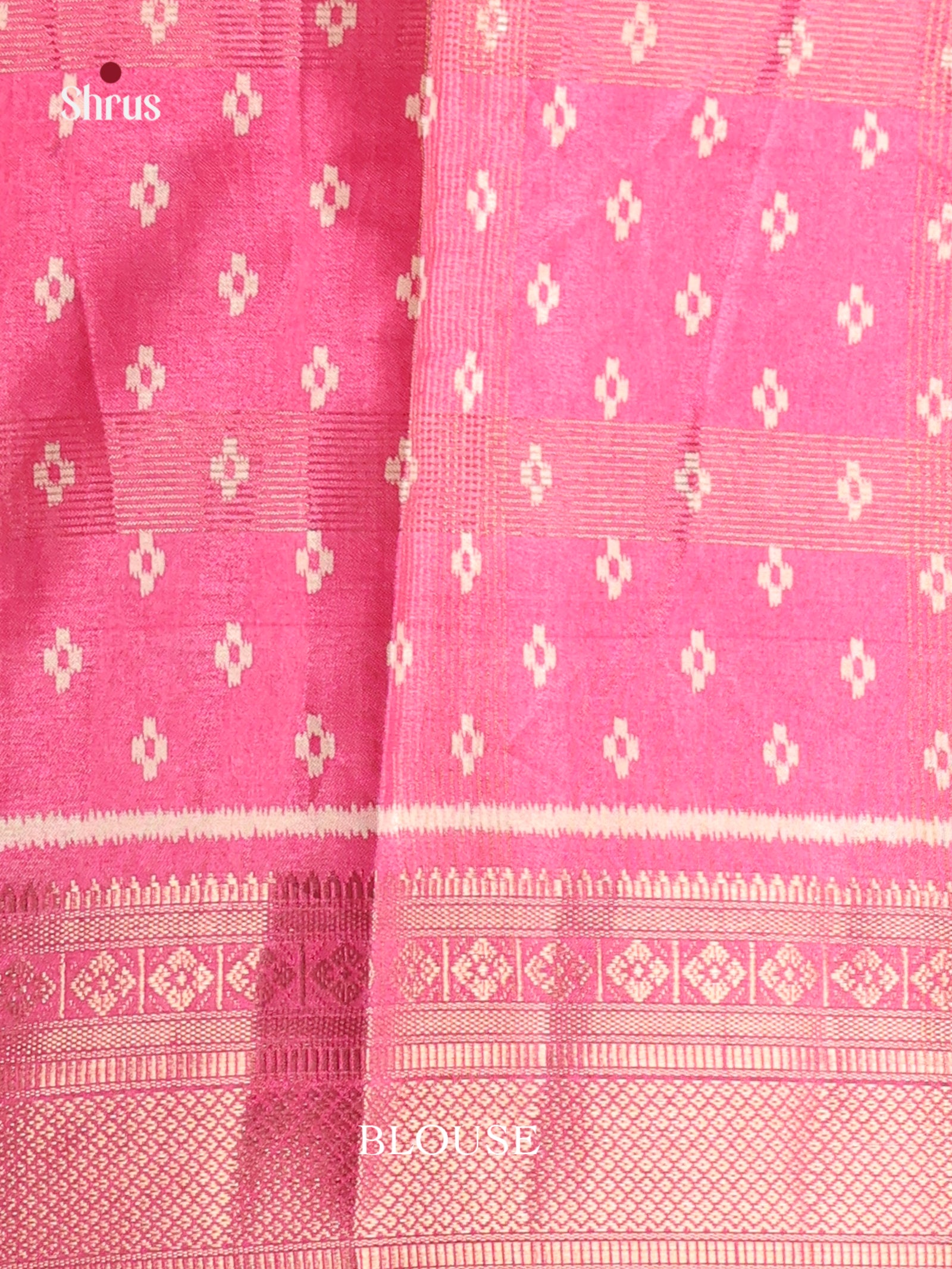 Pink - Semi Crepe Saree