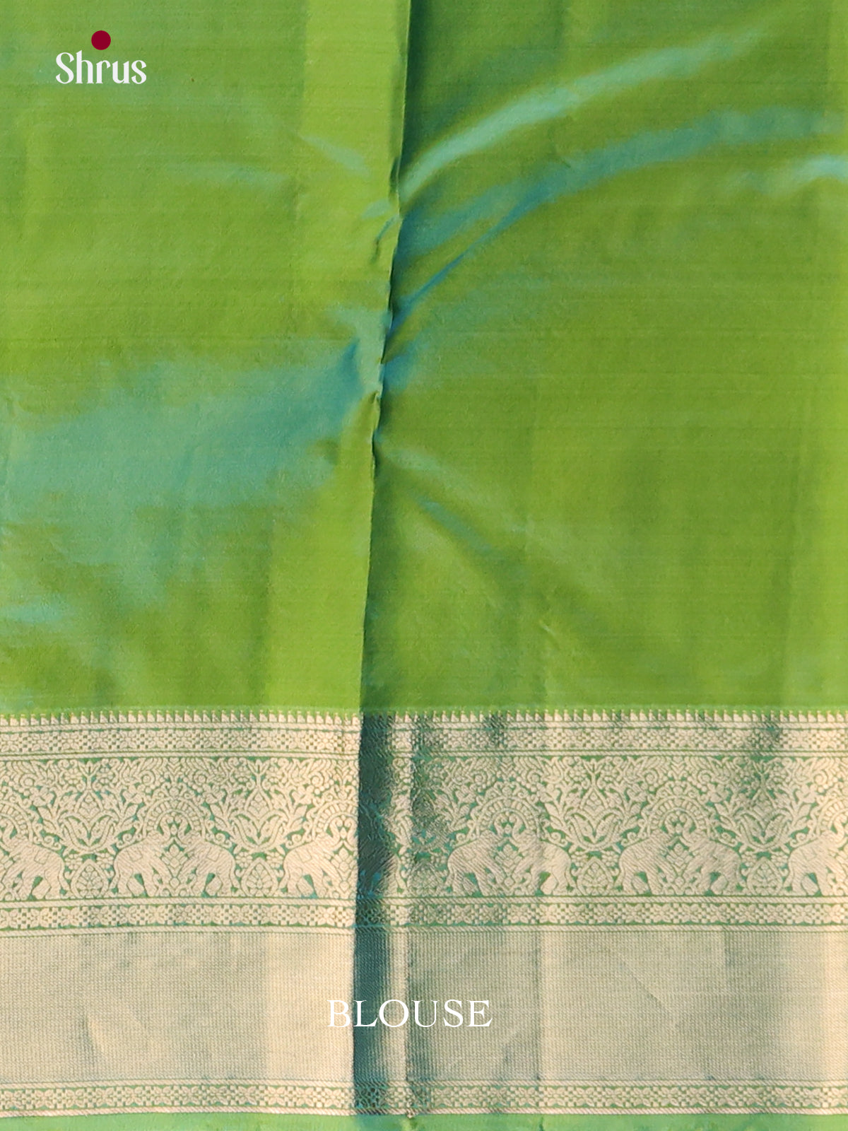 blue and green Kanchipuram Butta design Saree -2