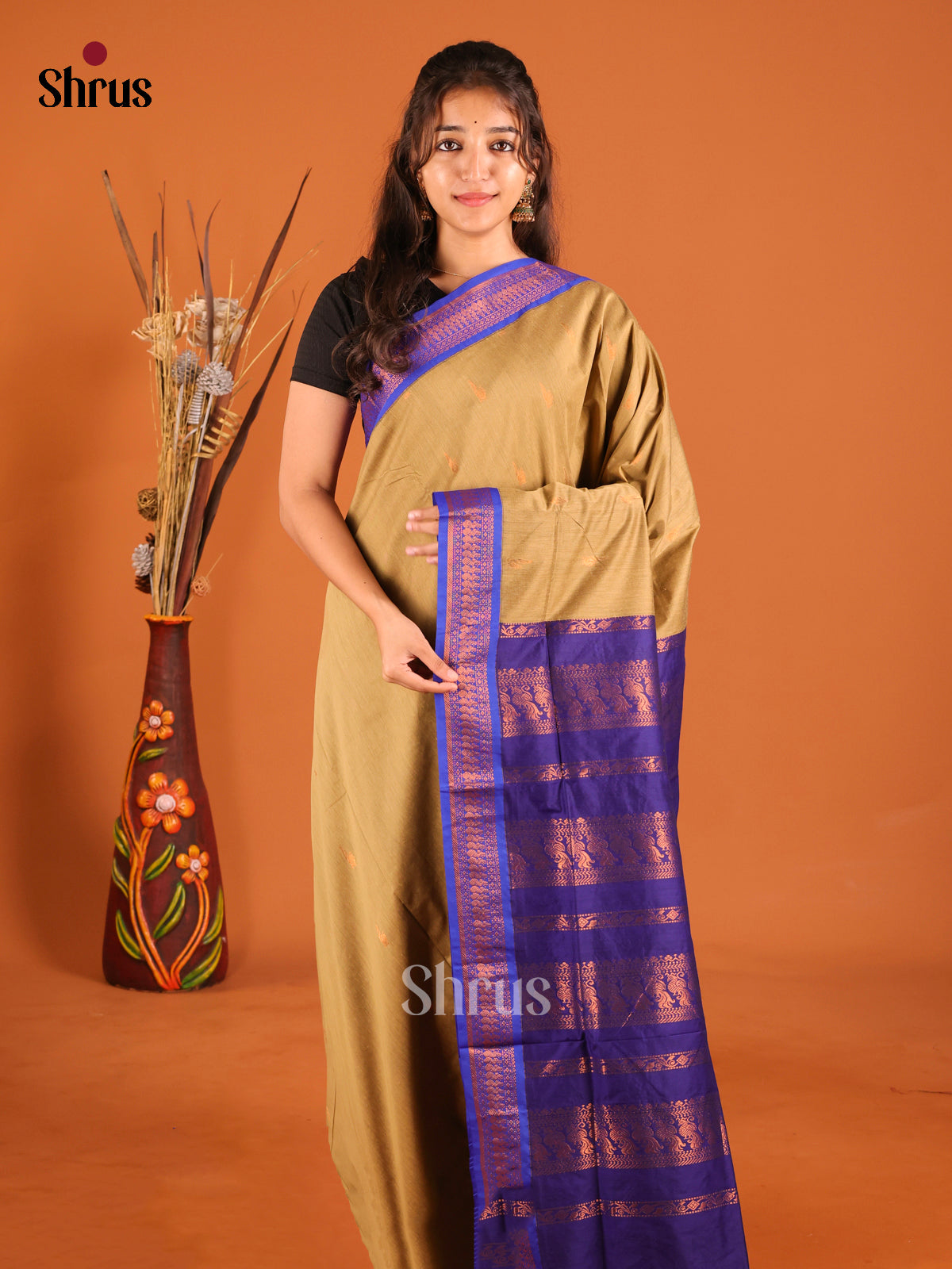 Elachi & Blue - Kalyani Cotton Saree - Shop on Shrus.com