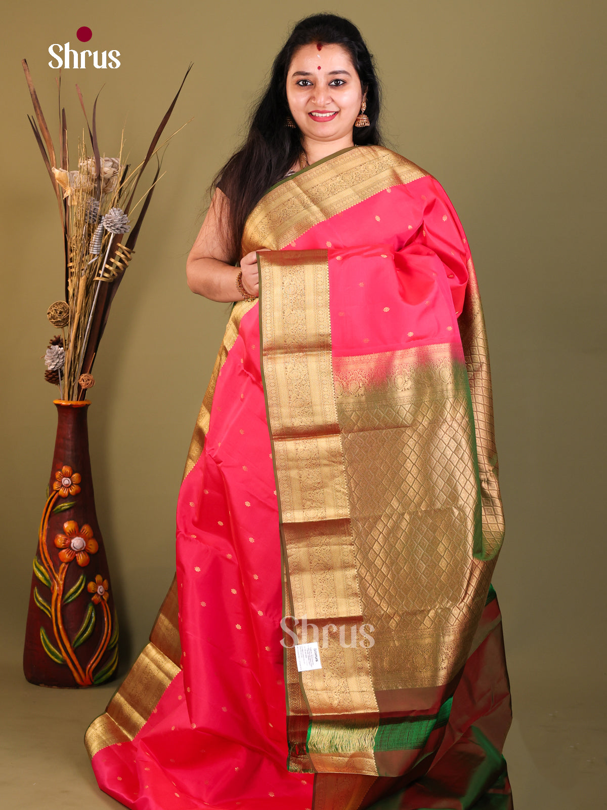 DIS05050 - Kanchipuram-halfpure Saree - Shop on Shrus.com