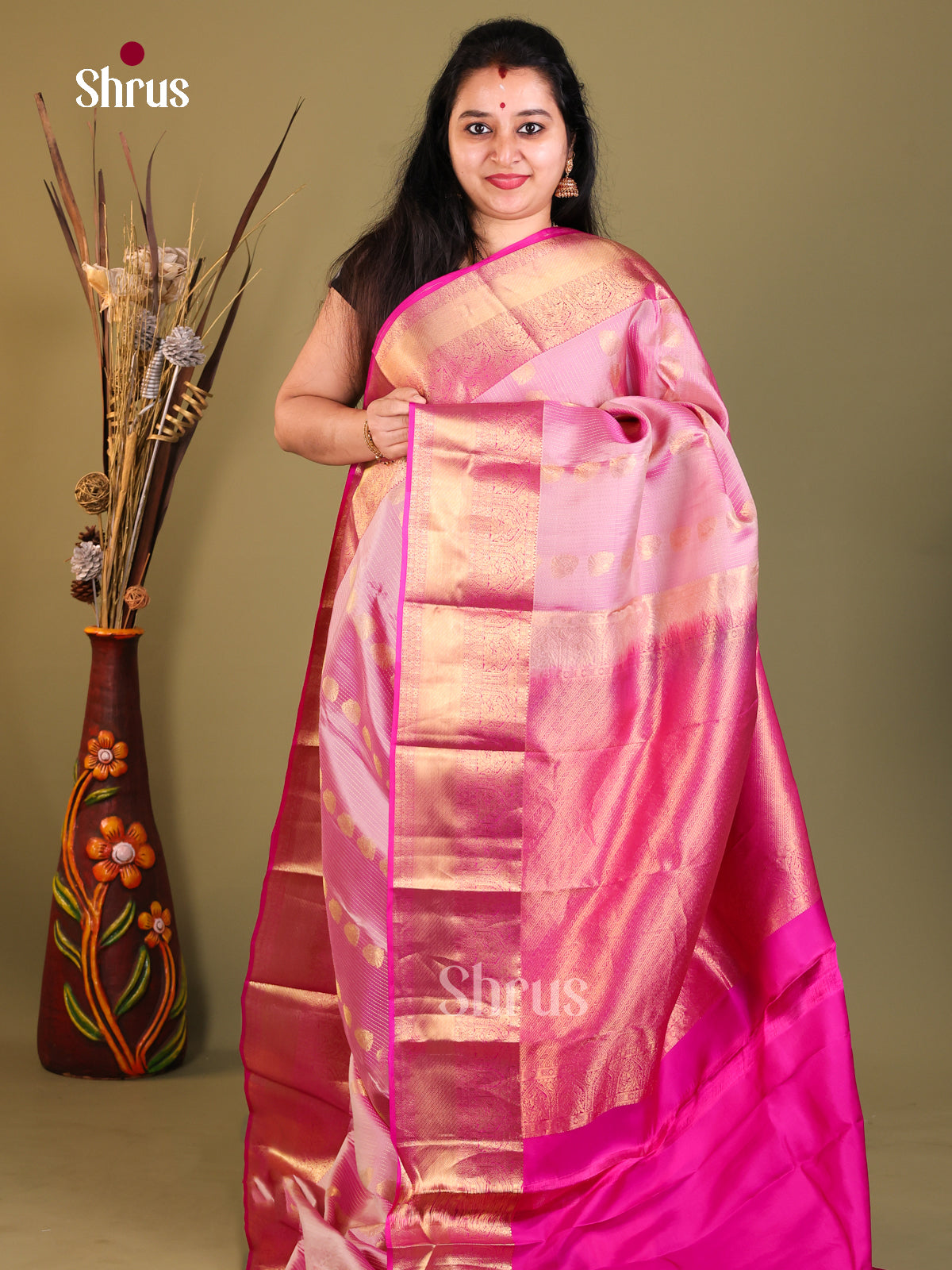 DIS05073 - Kanchipuram-halfpure Saree - Shop on Shrus.com